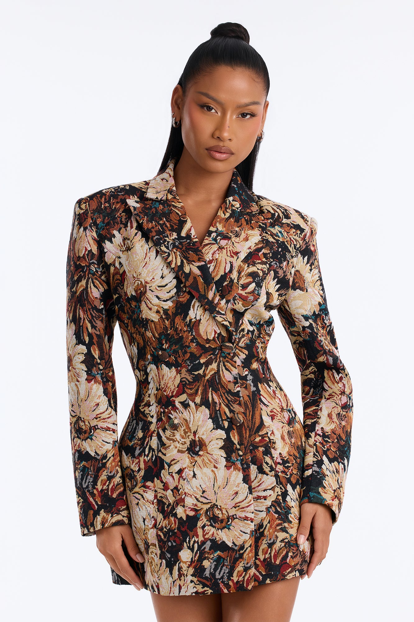 The Duchess Jacquard Blazer Mini Dress - Multi Color