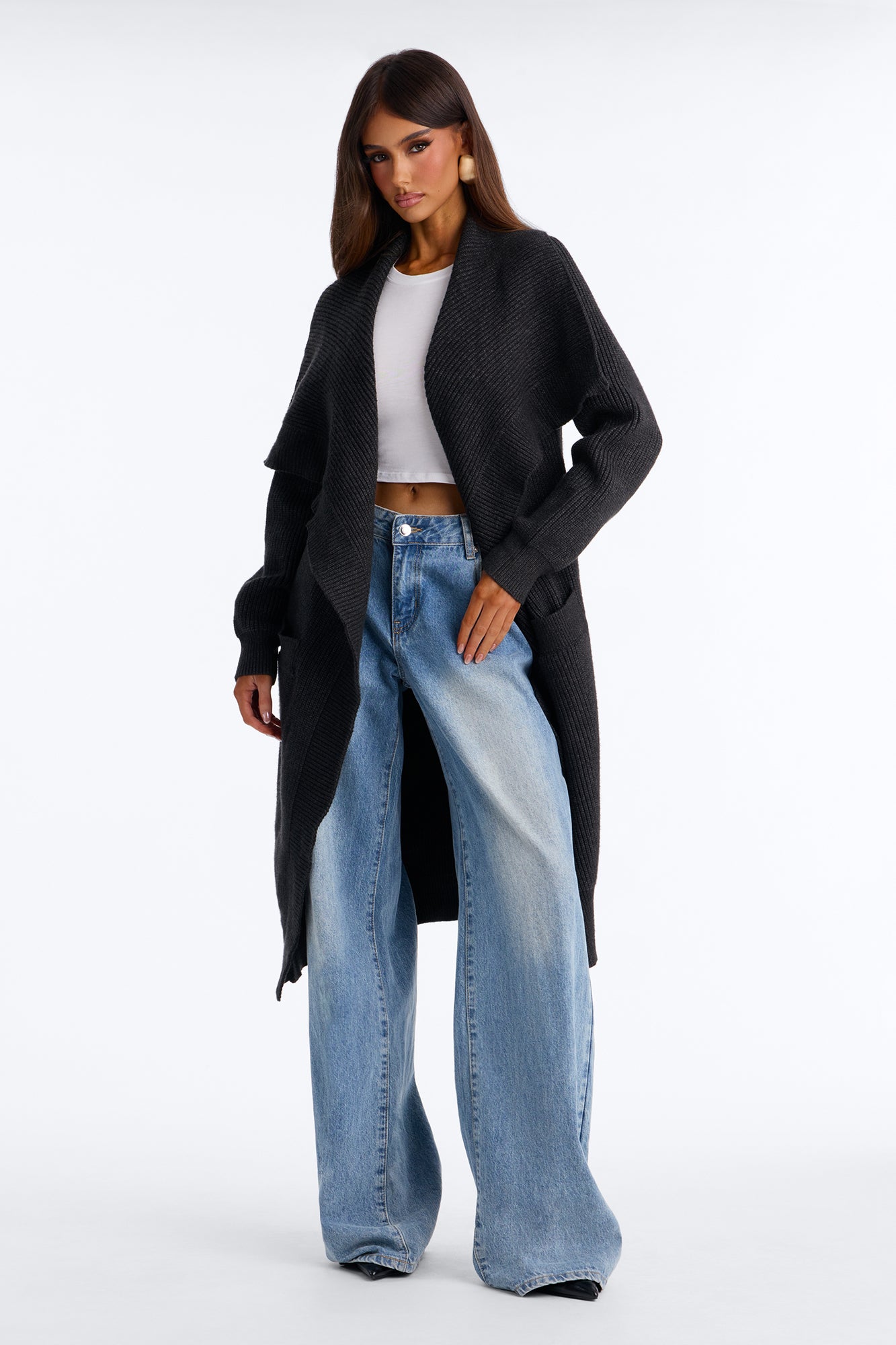 Aspen Sweater Coat - Charcoal