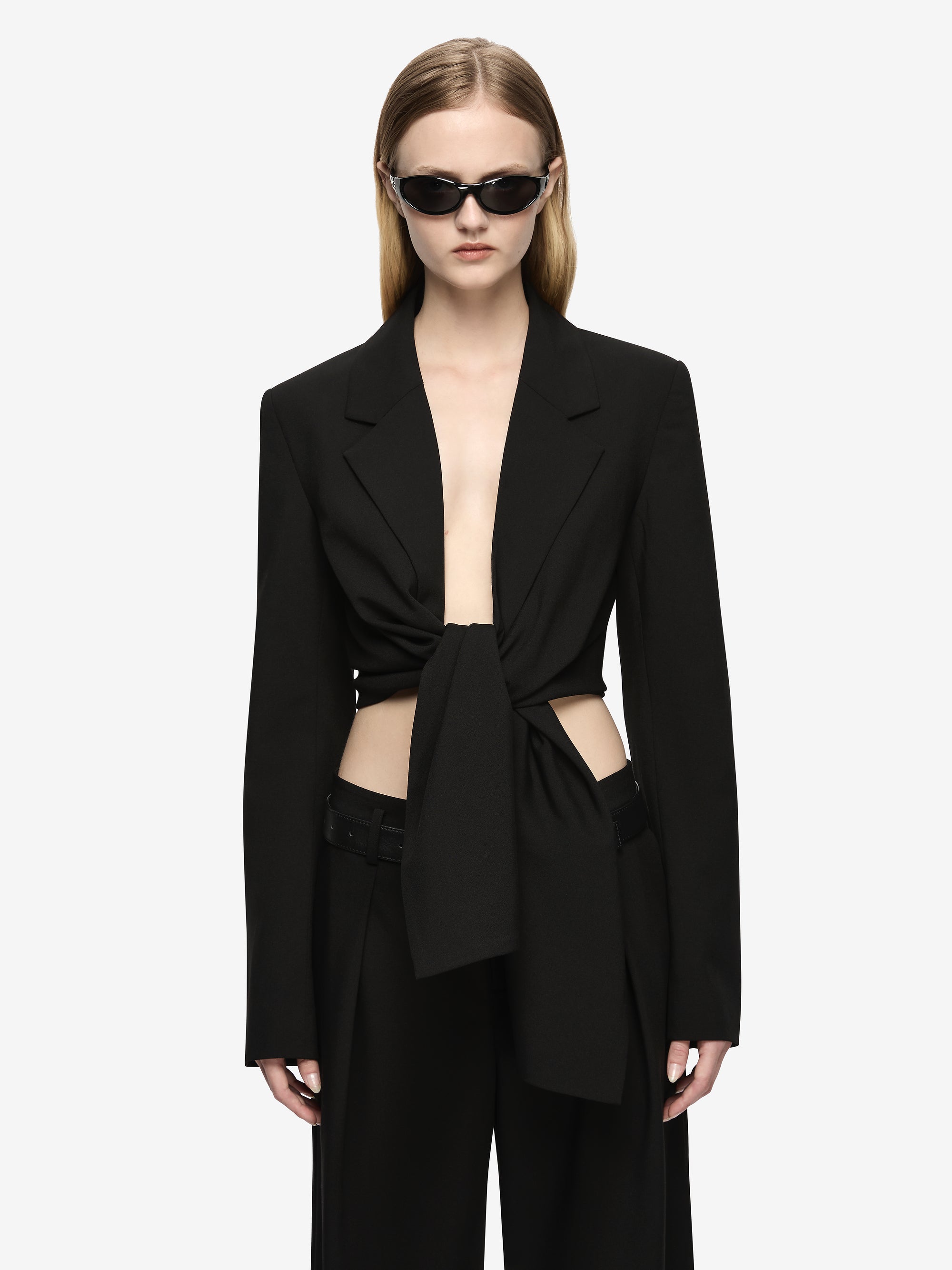 ELENORA CROPPED JACKET - BLACK