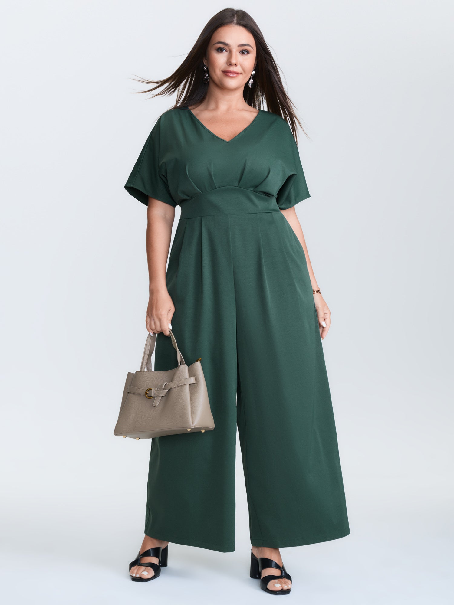 Backless Tie Pockets Jumpsuit