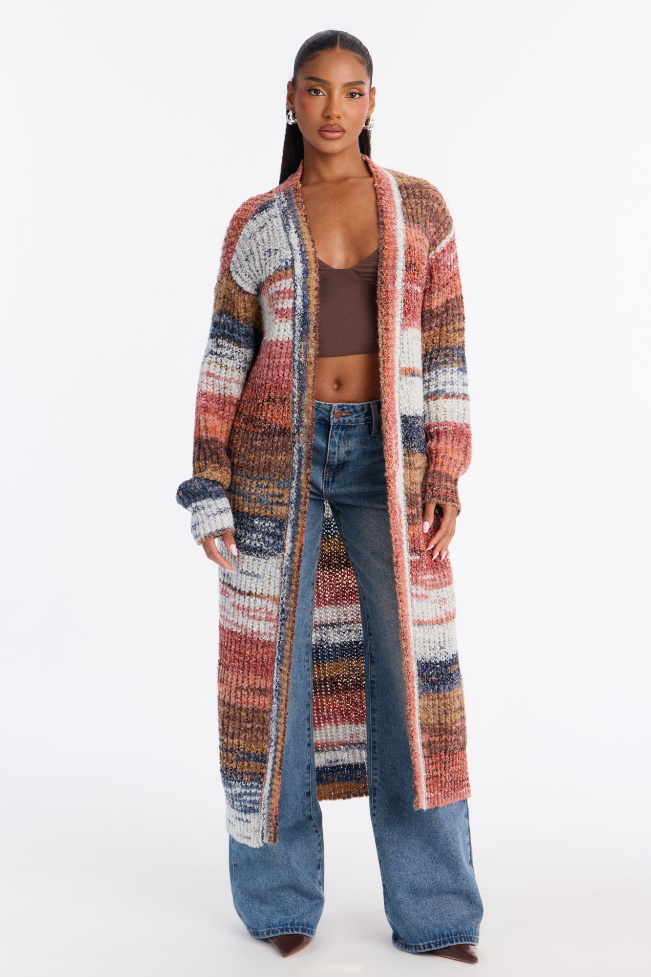 Autumn Leaves Cardigan - Blue/combo