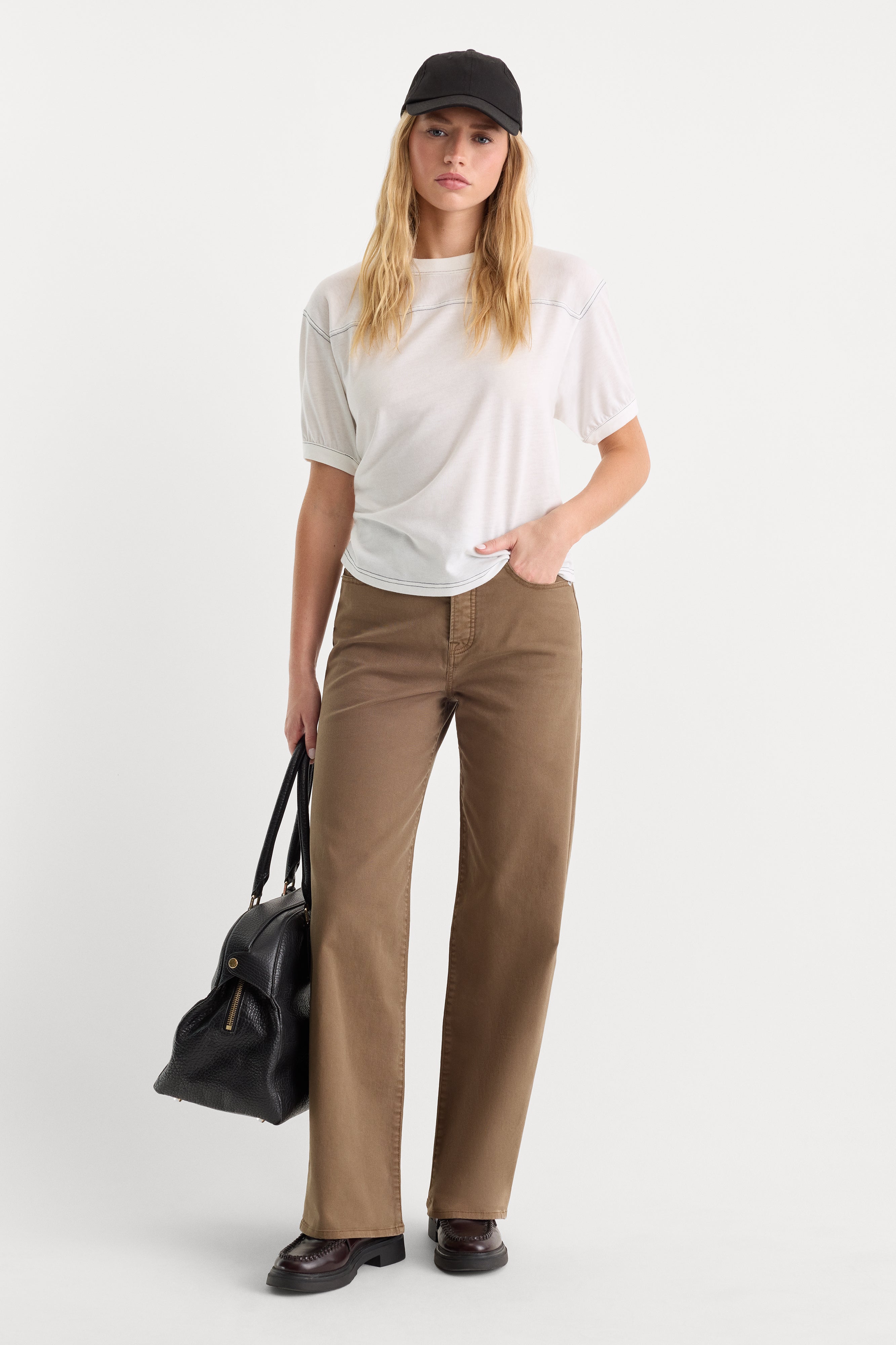 TWILL VINTAGE WIDE PANT | TEA BARK