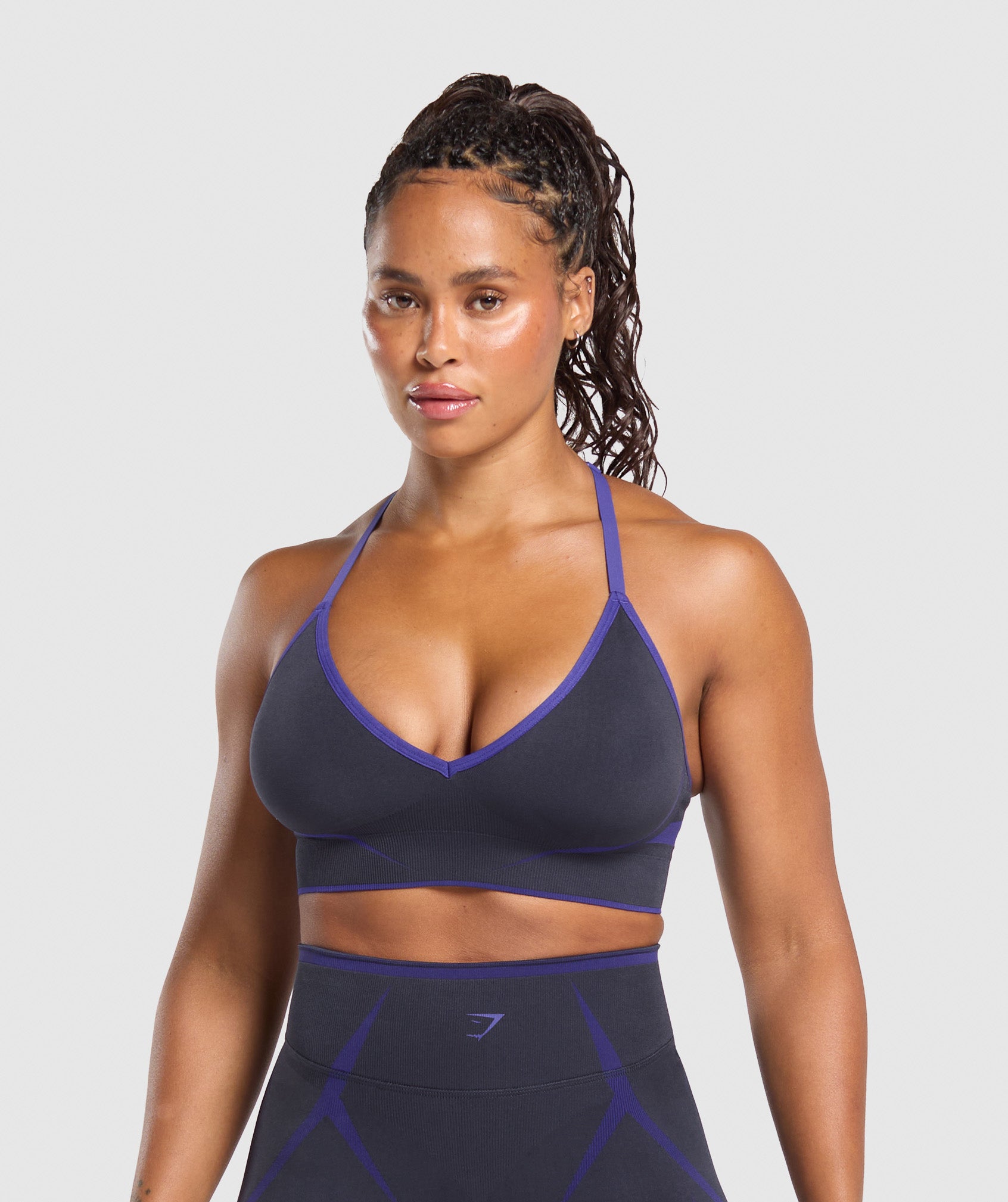 Gymshark Apex Lift  Seamless Sports Bra - Heavy Blue/Cobalt Purple