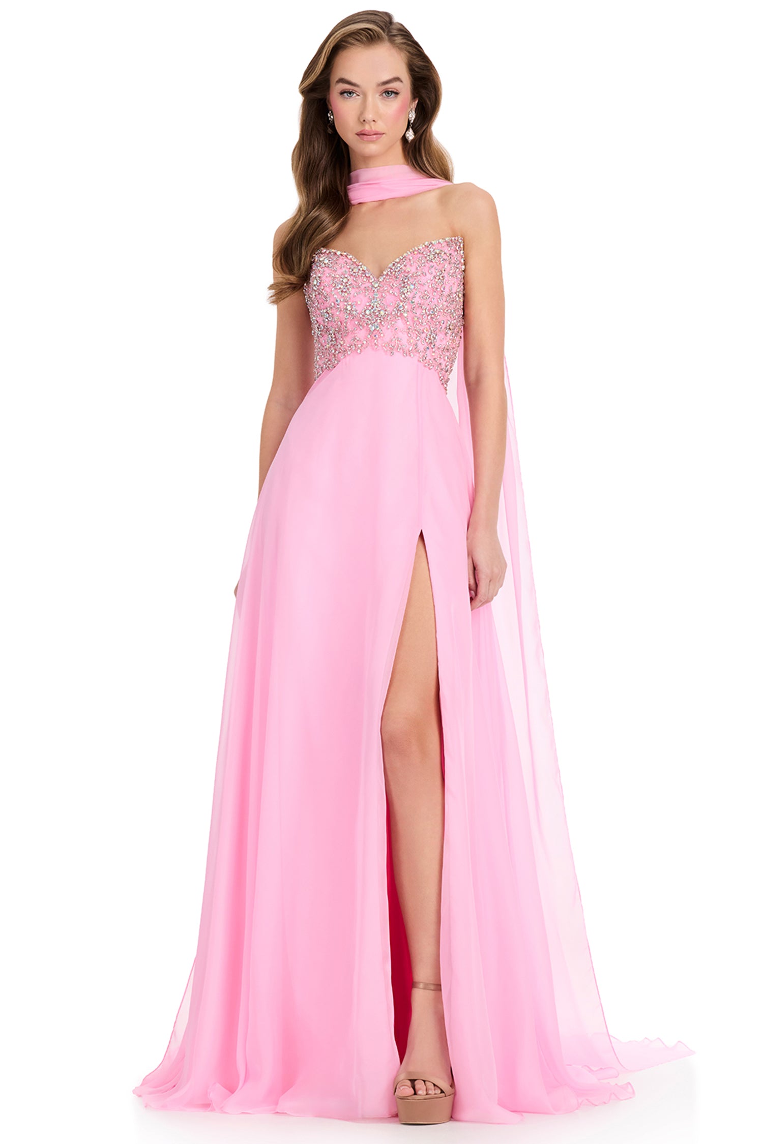 Ashley Lauren 12420 - Beaded Strapless Empire Waist Prom Gown