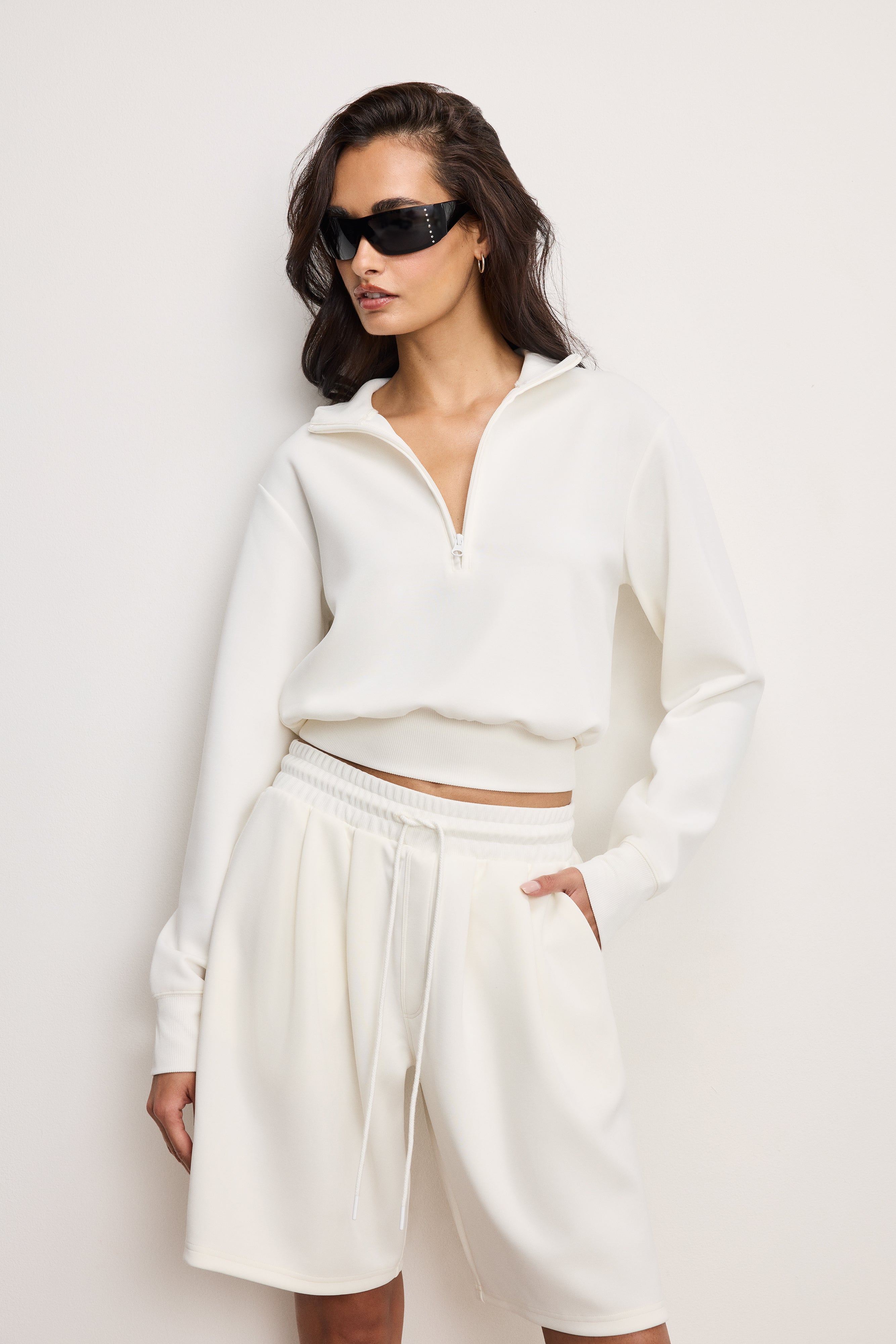 AIR SOFT HALF ZIP SWEATSHIRT | CLOUD WHITE