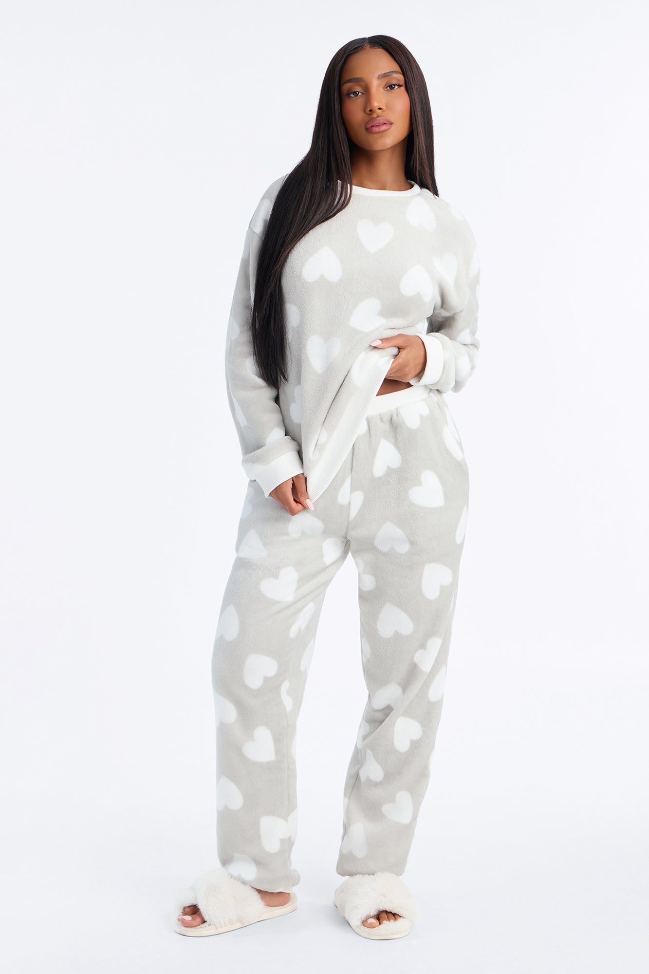 Lovely Dreams Plush PJ Jogger Pant Set - Grey