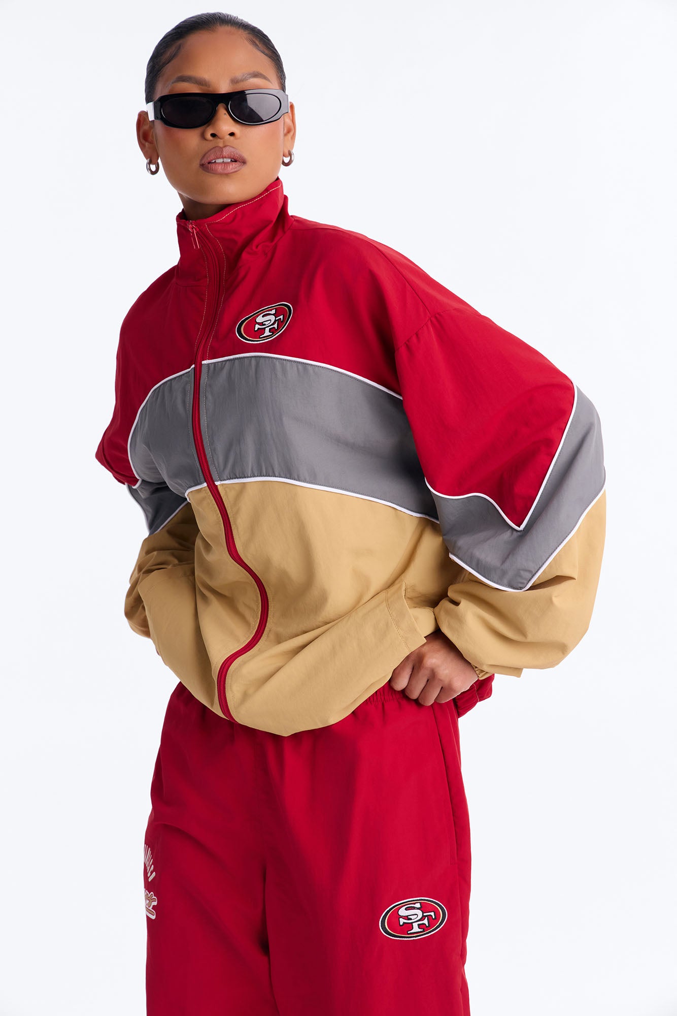 NFL 49er's Windbreaker Zip Up Jacket - Red