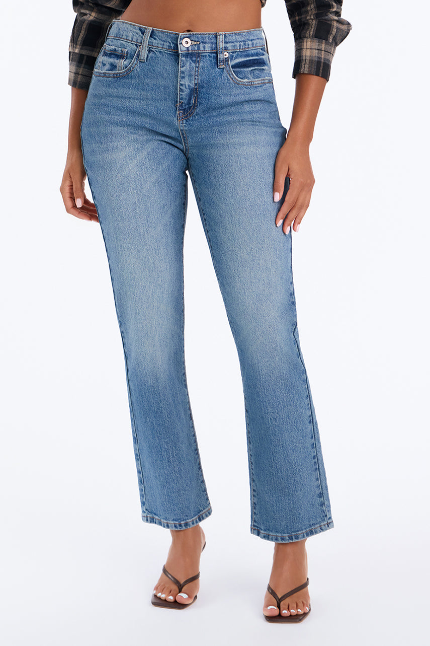 Cornelia Street 90s Classic Low Stretch Slim Straight Jeans - Medium Wash