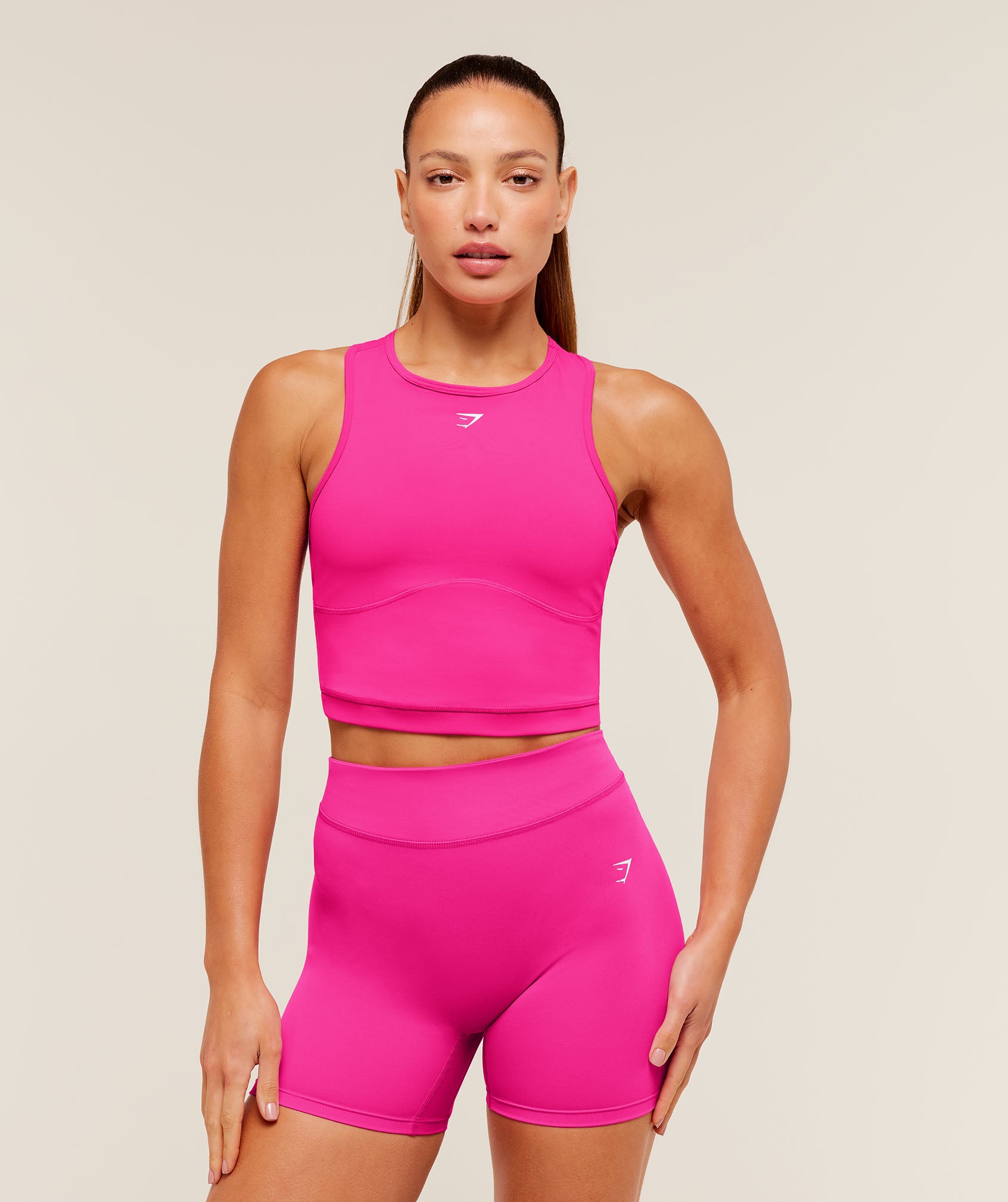 Gymshark Lifting Dipped Crop Tank - Super-Set Pink