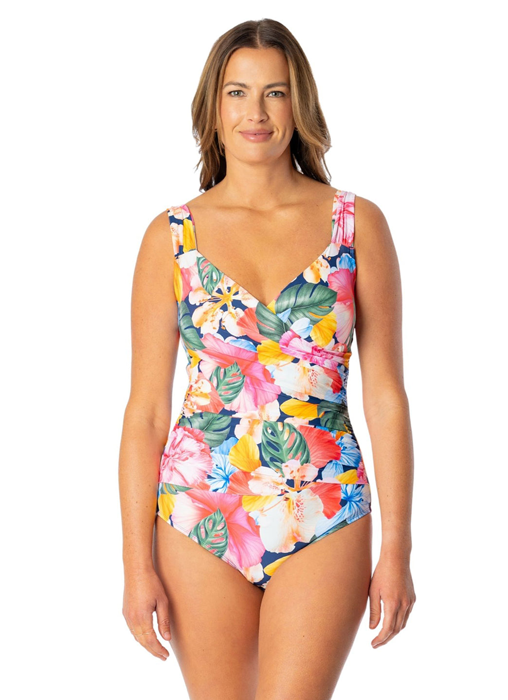 Jantzen Women's Sunset Dream Surplice One Piece Swimsuit