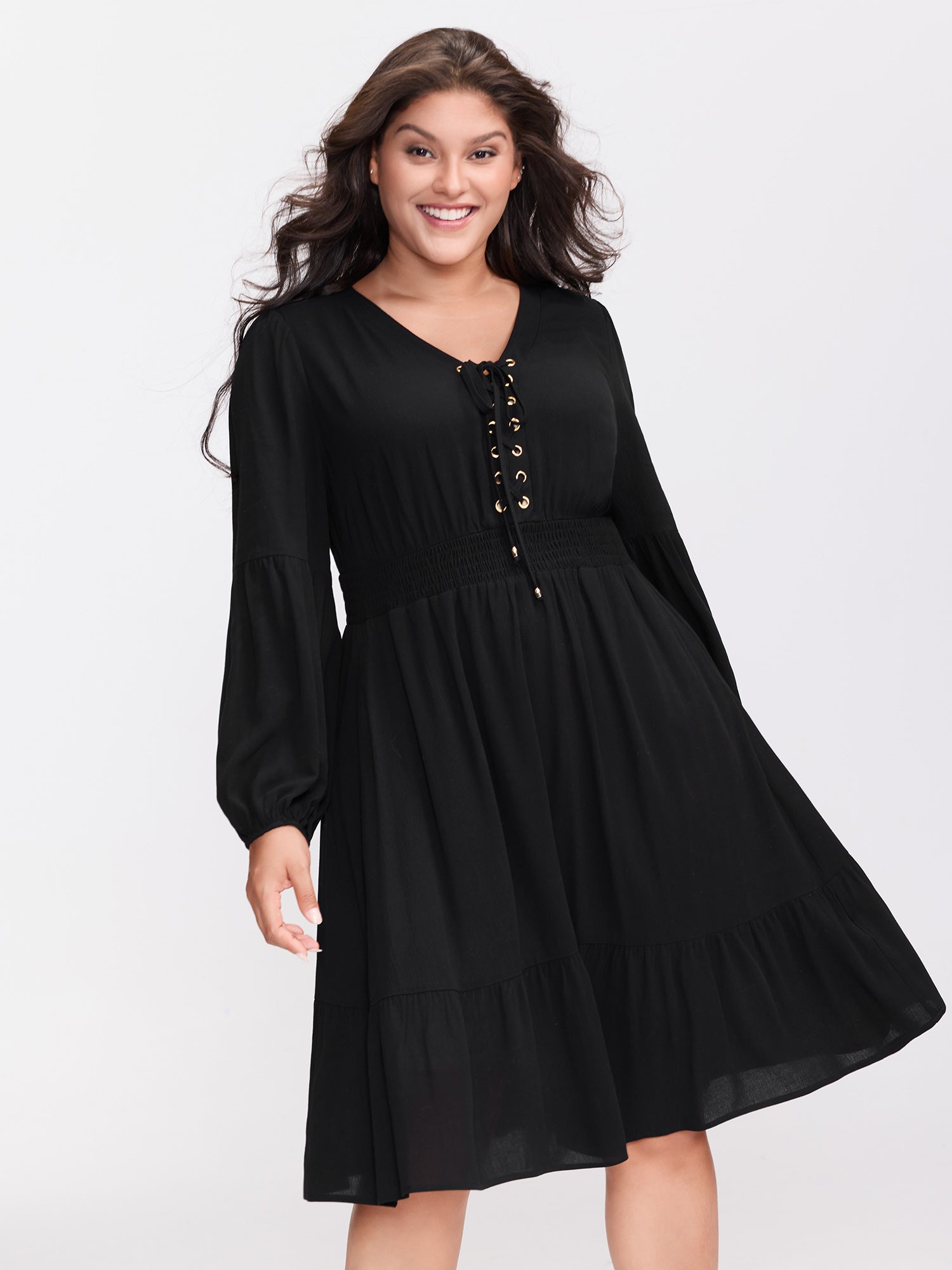 Supersoft Drawstring Shirred Waist Midi Dress