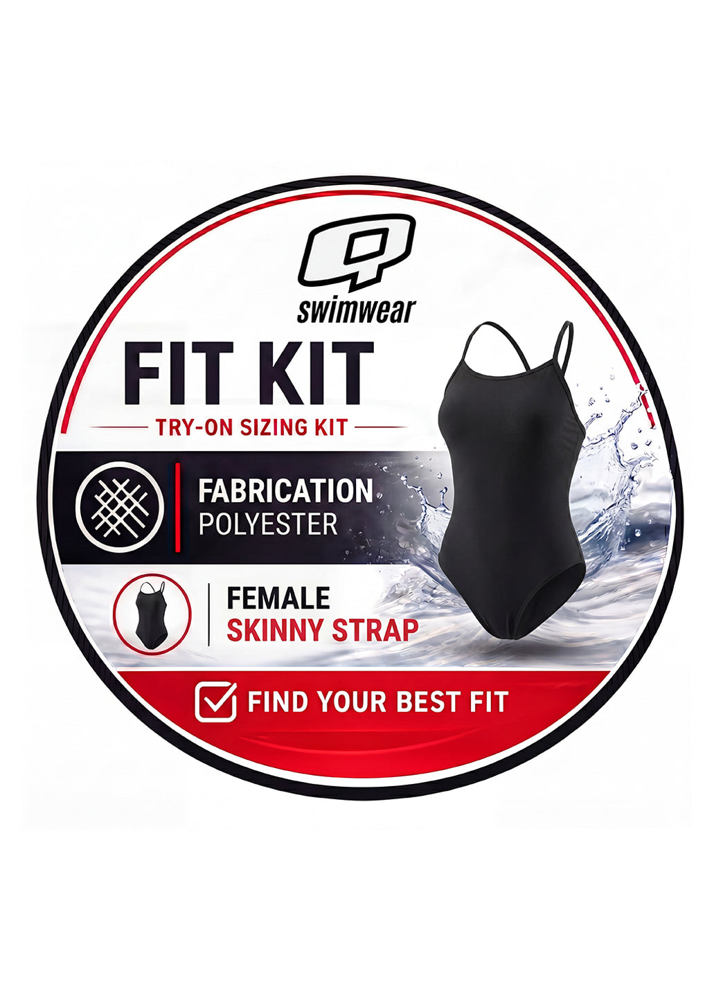 Q Swimwear Poly Fit Kit Skinny Strap One Piece Swimsuit