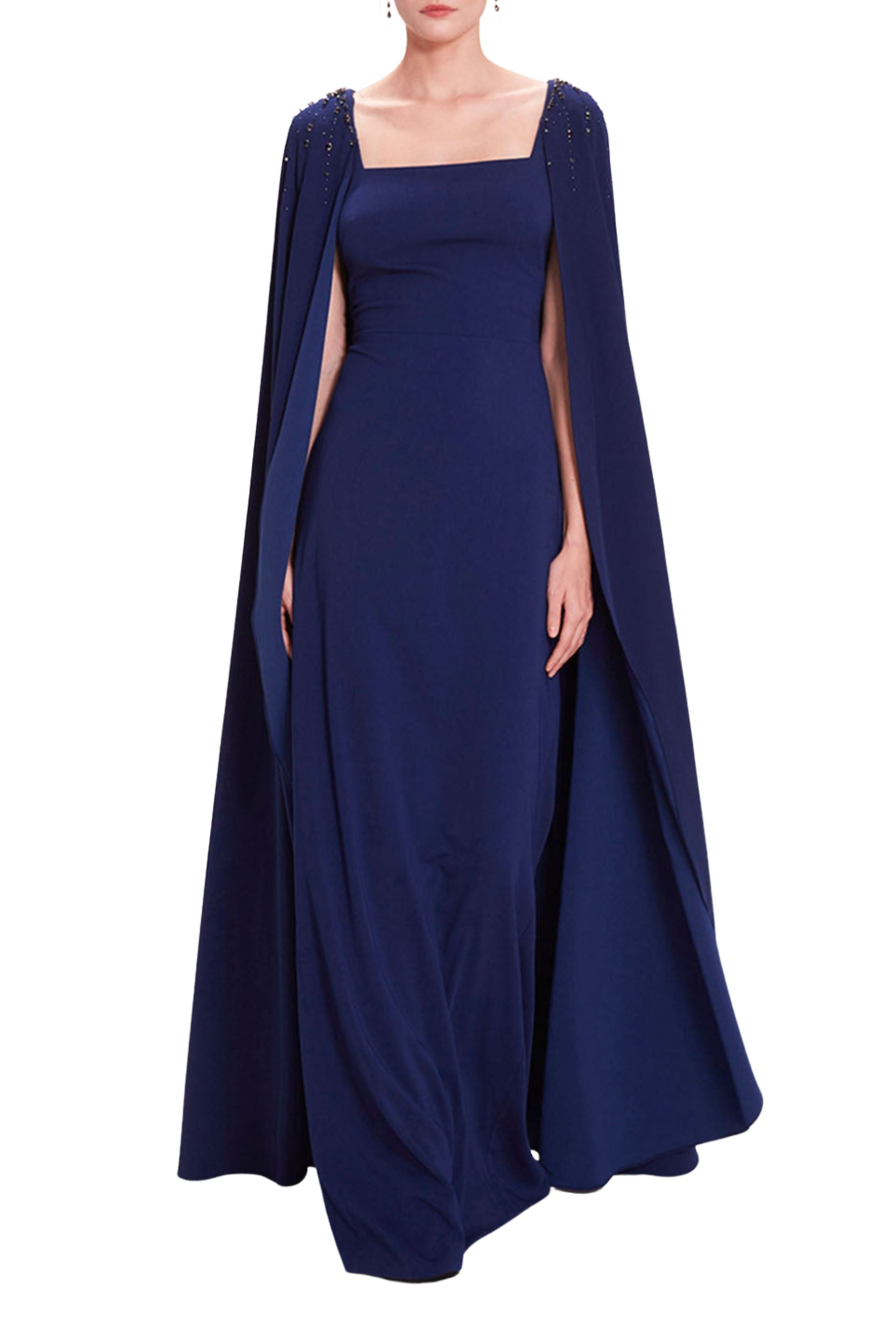 Embellished Cape Gown