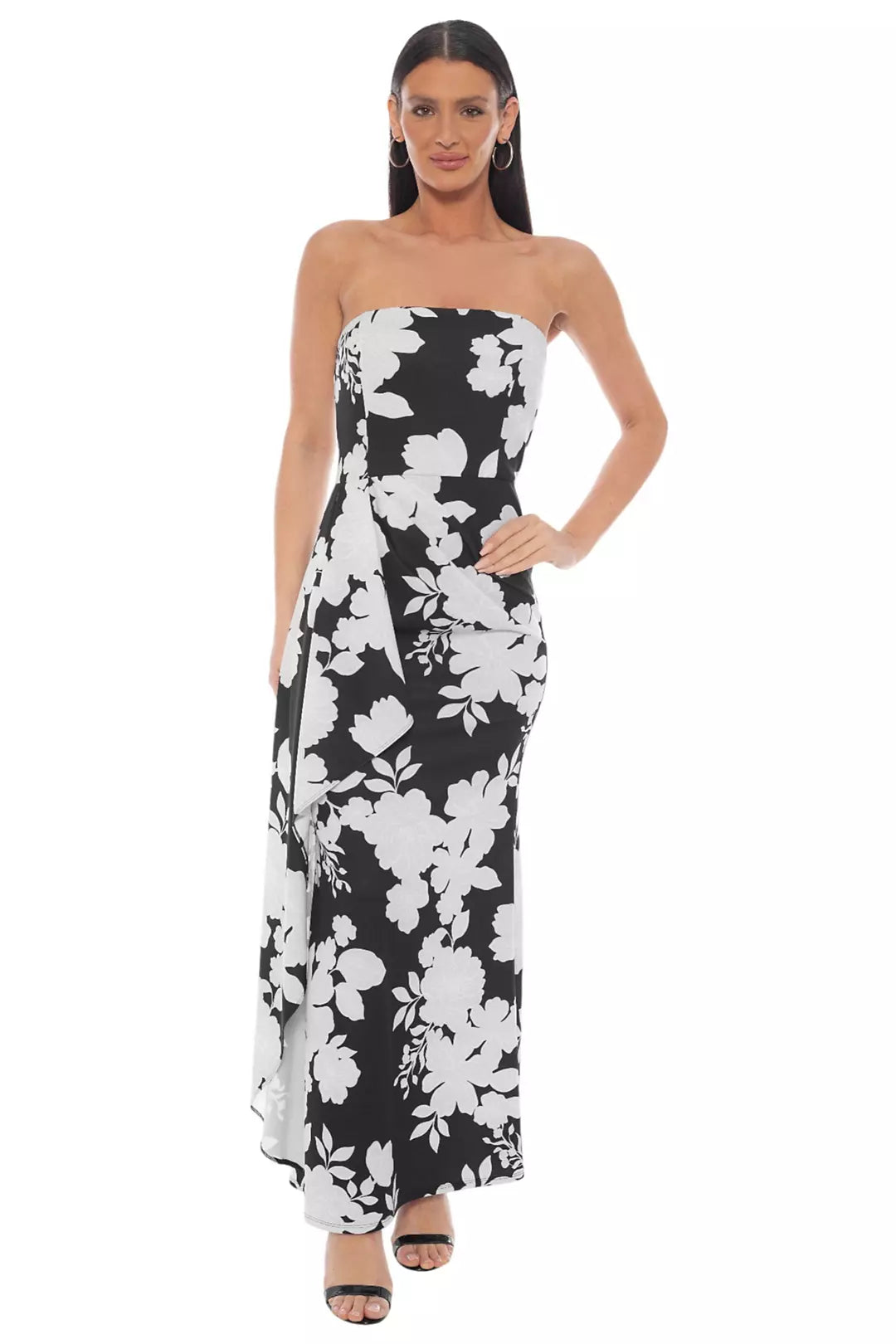 Strapless Drape Side Gown