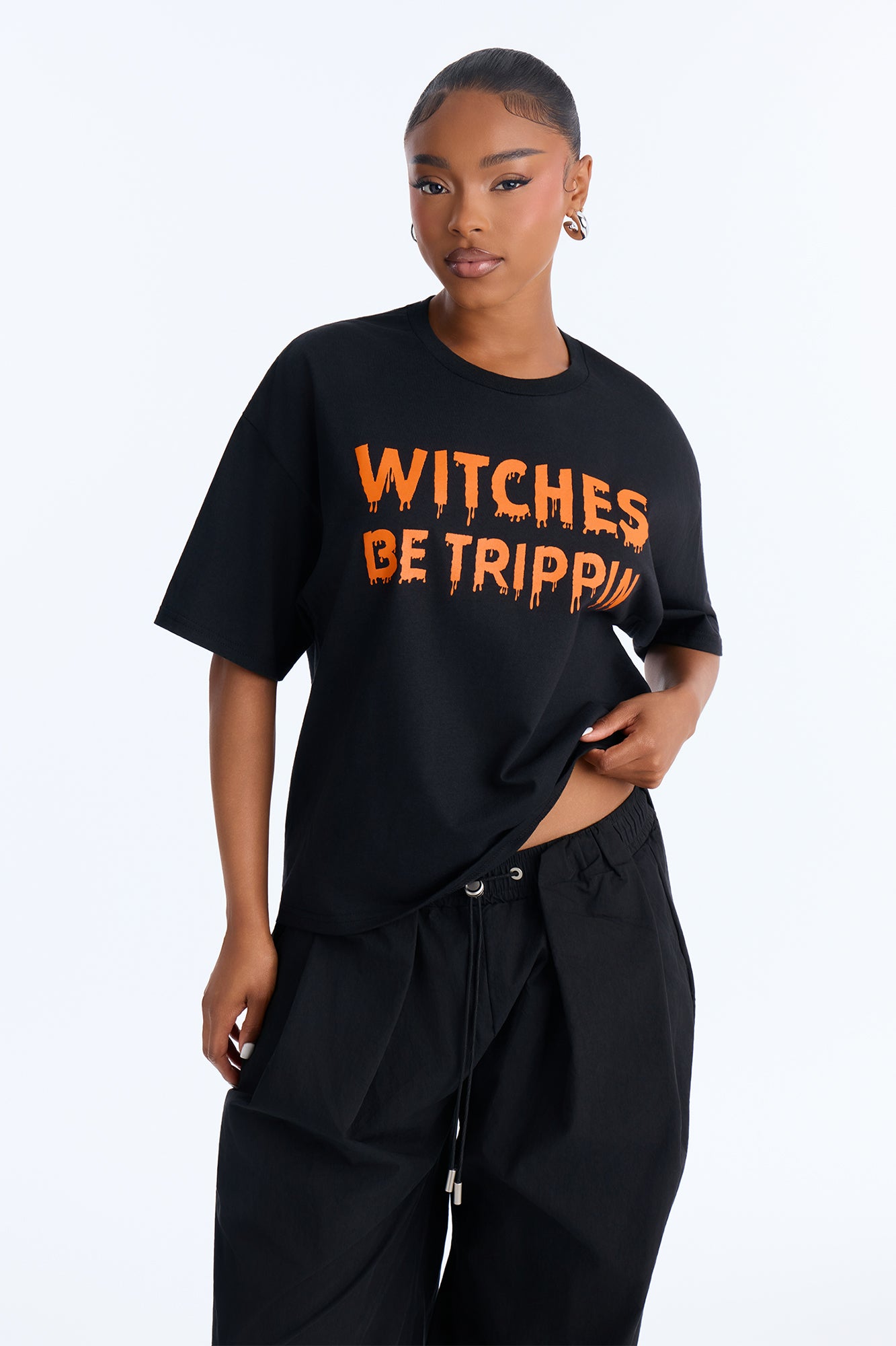 Witches Be Trippin Washed Tee - Black