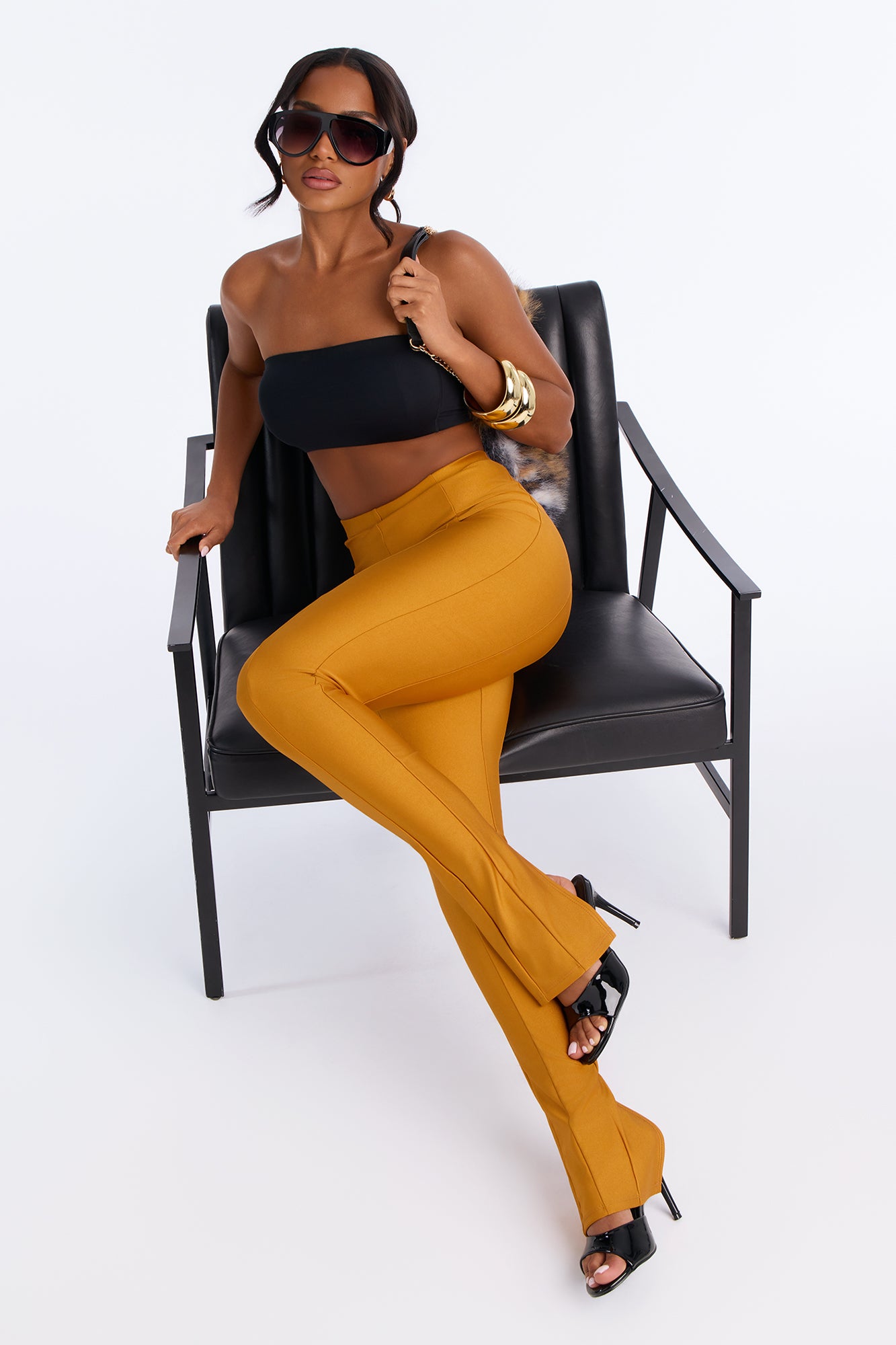 Slick Moves Full Length Tricot Leggings - Copper
