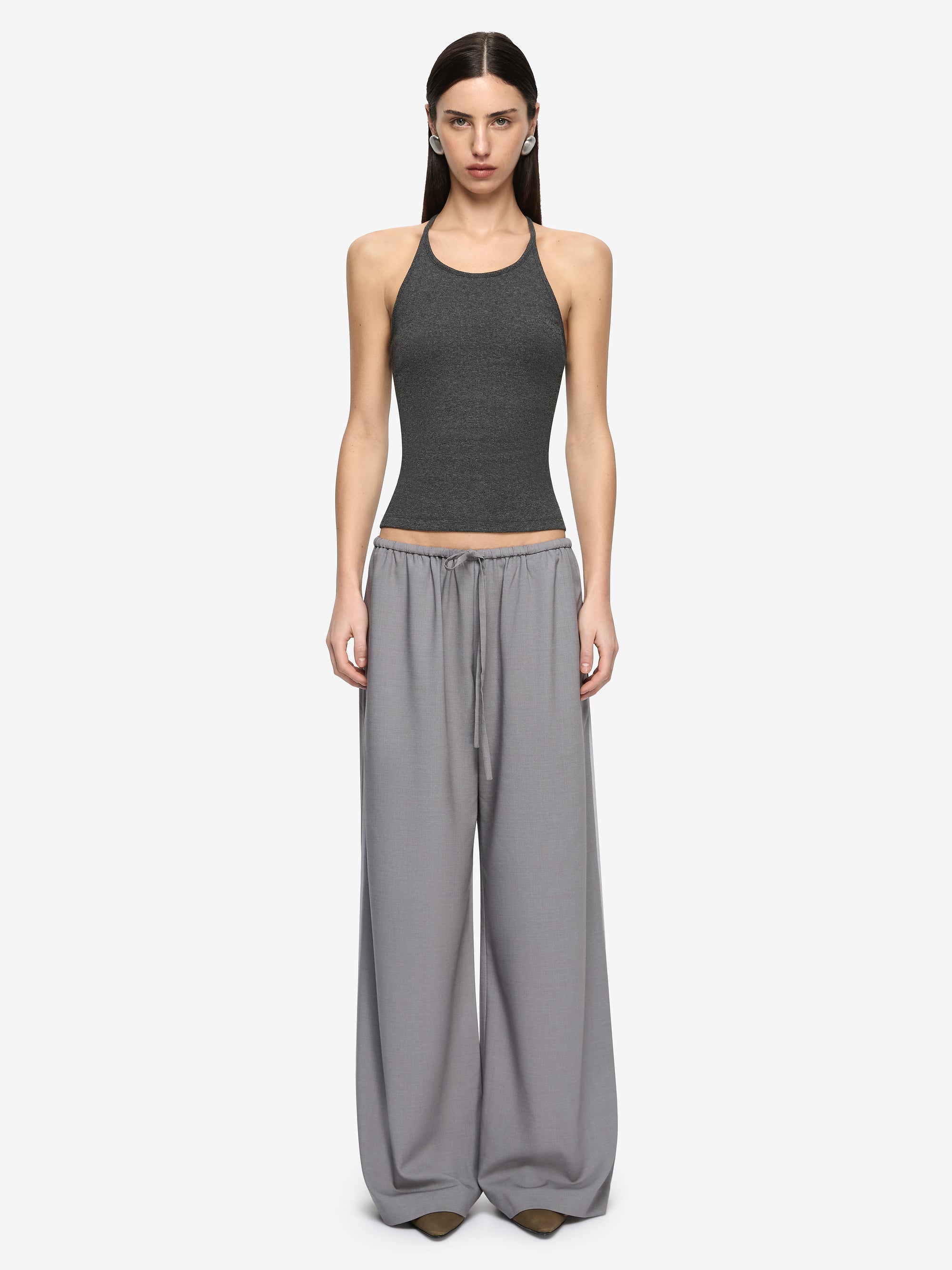 ZYLAN DRAWSTRING PANT - GRANITE/PALE GREY