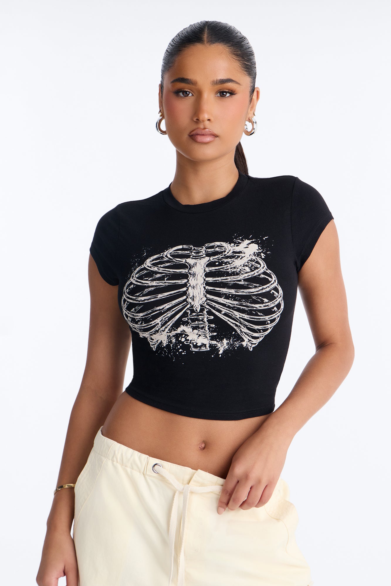 Bad To The Bone Ribcage Tee - Black