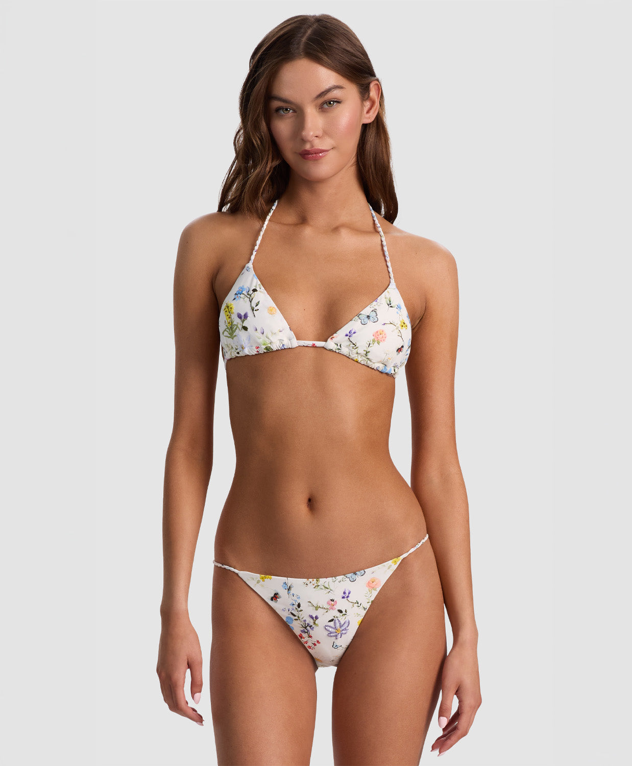 Alice + Olivia x PQ Twisting Vines Embroidered Rope Triangle Top