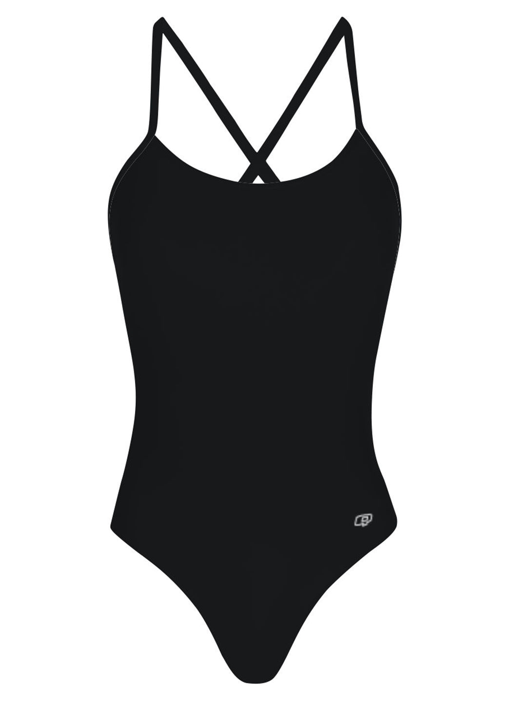 Q Swimwear Women's Solid Tie Back One Piece Swimsuit