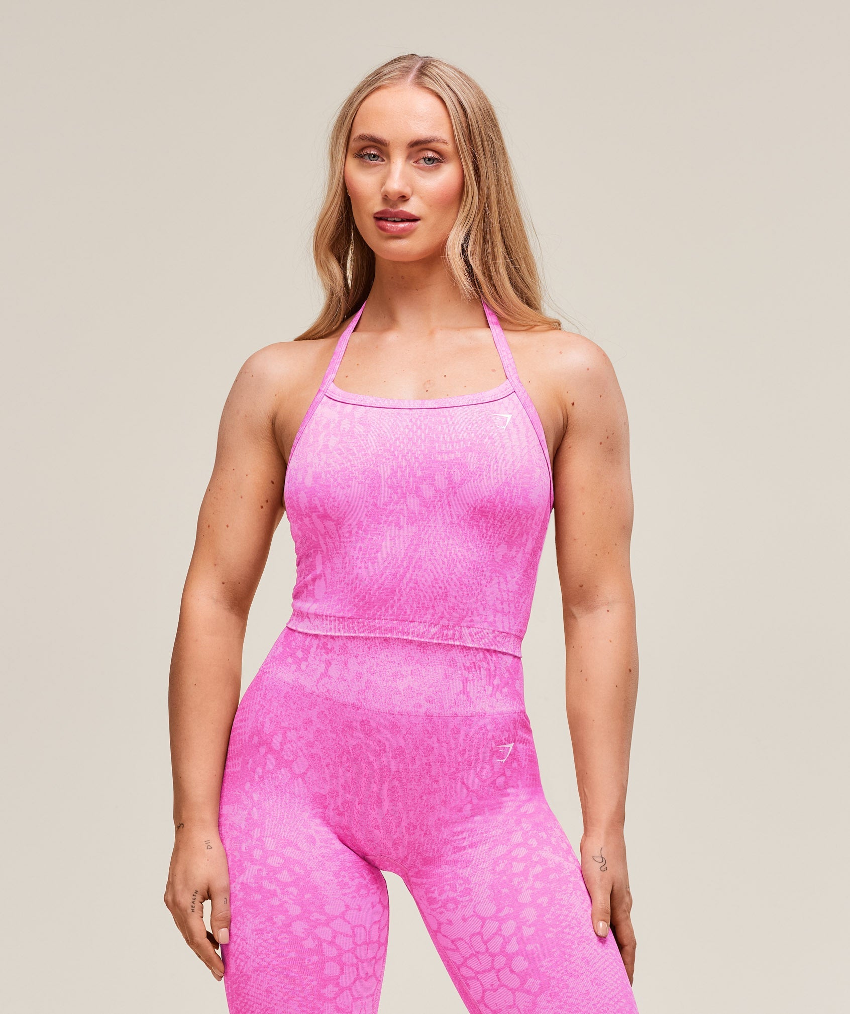 Gymshark Adapt Animal Seamless Midi Tank - Sour Pink/Vibrant Pink
