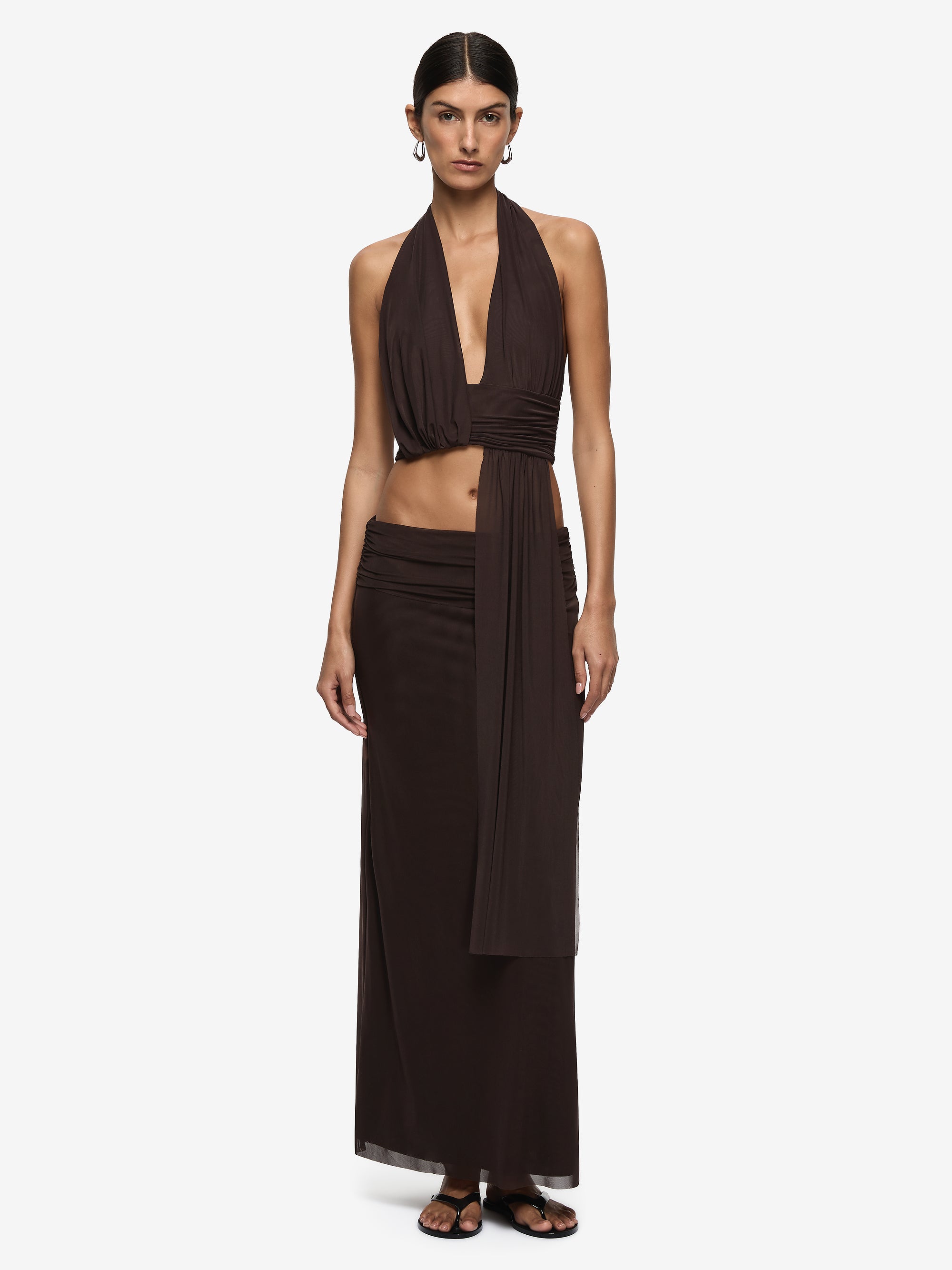 EVA MAXI SKIRT - DARK CHOCOLATE
