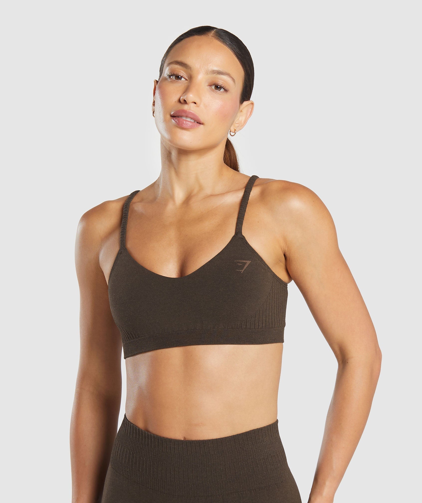 Gymshark Rest Day Seamless Modal Bralette - Bros Walnut Brown Marl