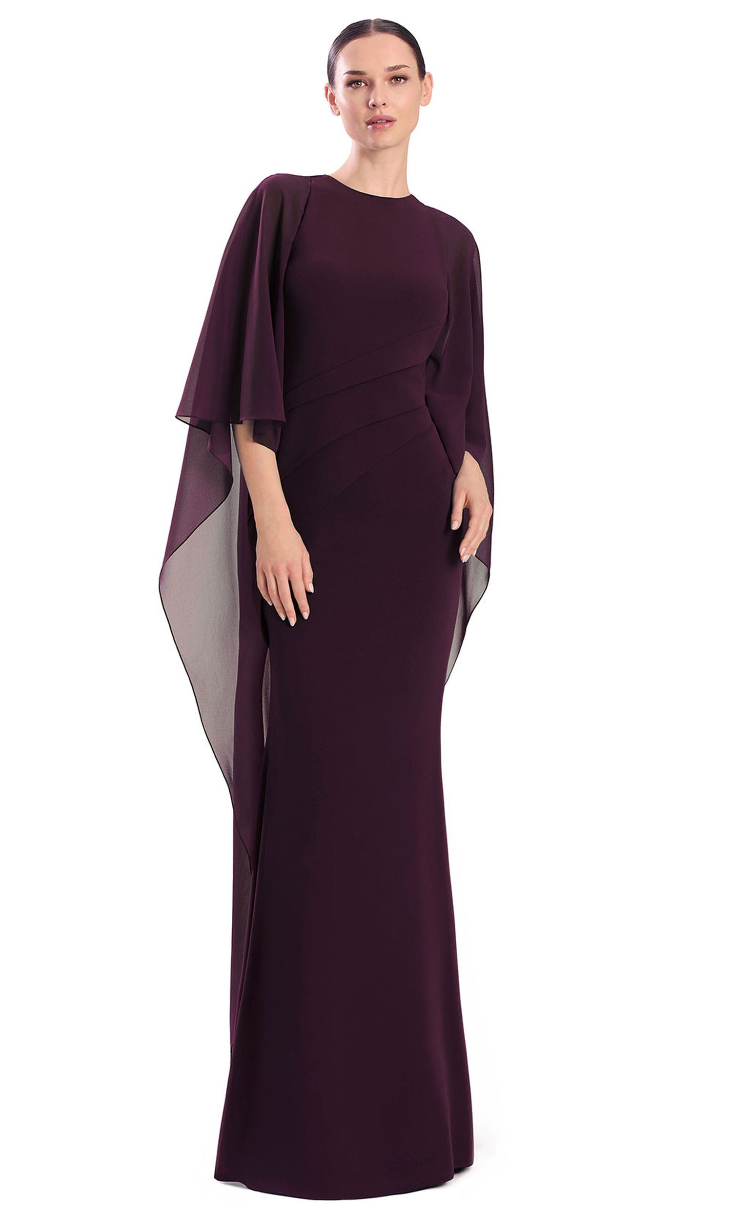 Alexander by Daymor 3308F26 - Cape Overlay High Neck Evening Gown
