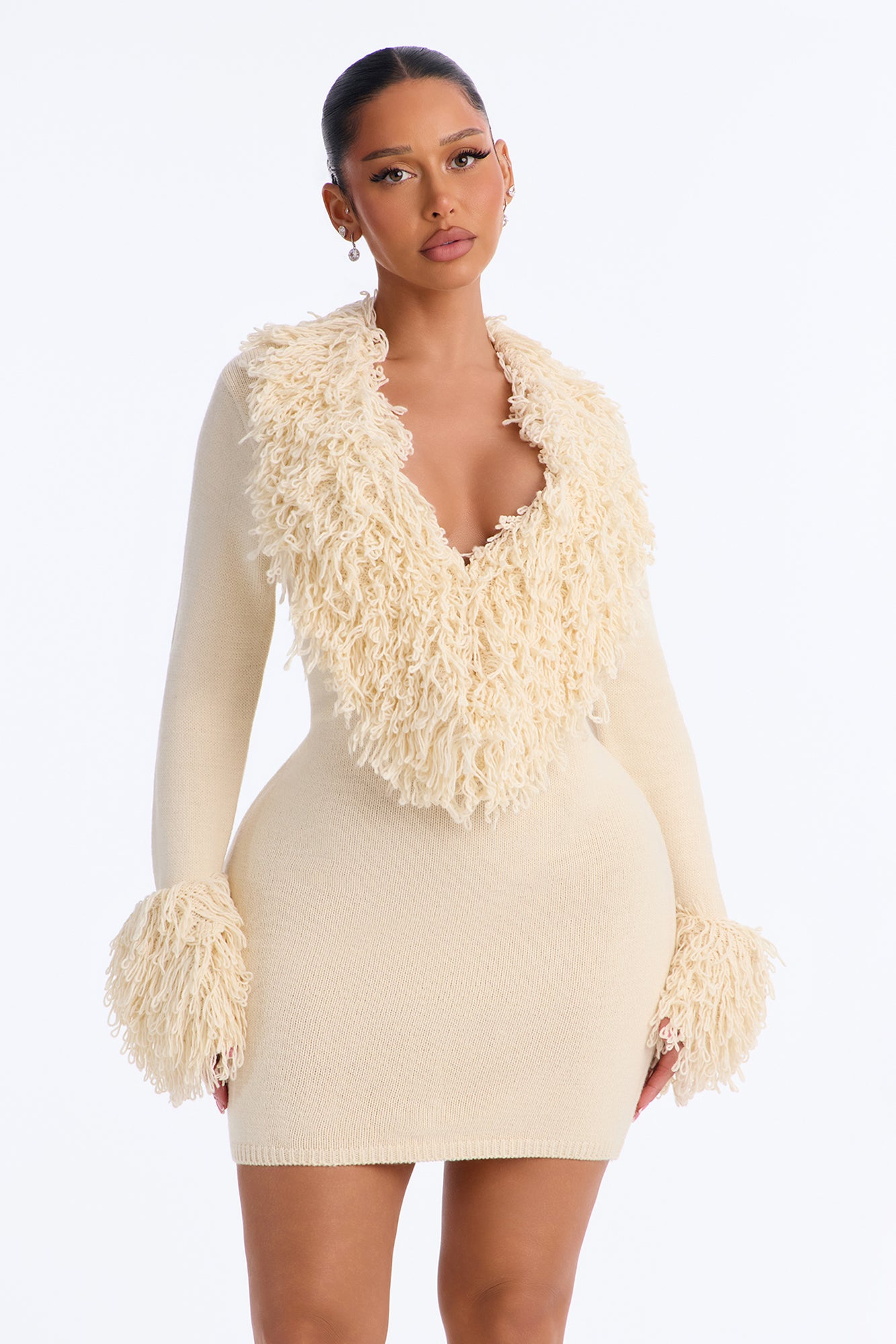 Chi Sweater Mini Dress - Cream