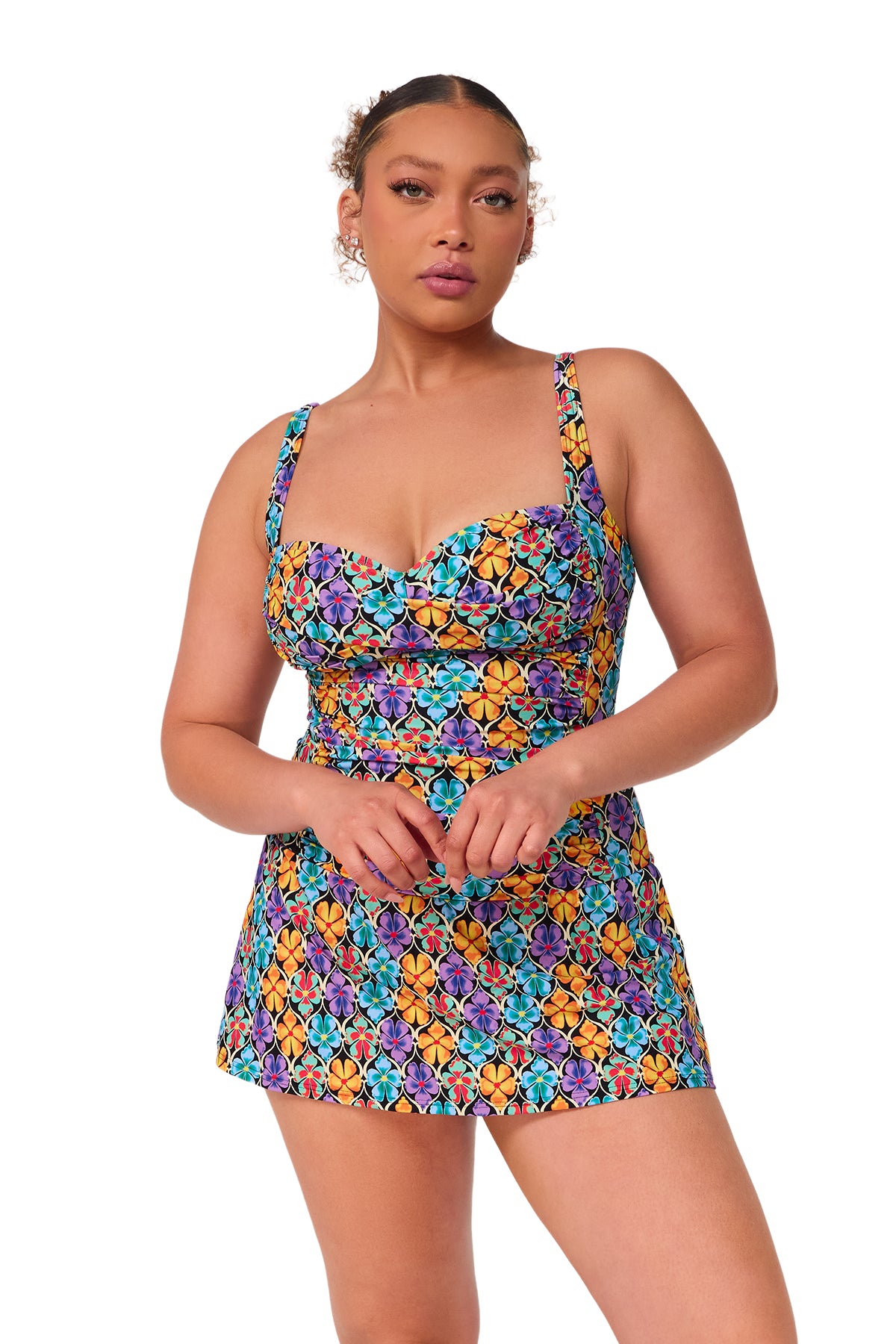 Sunsets Escape Trellis Blooms Sienna Swim Dress