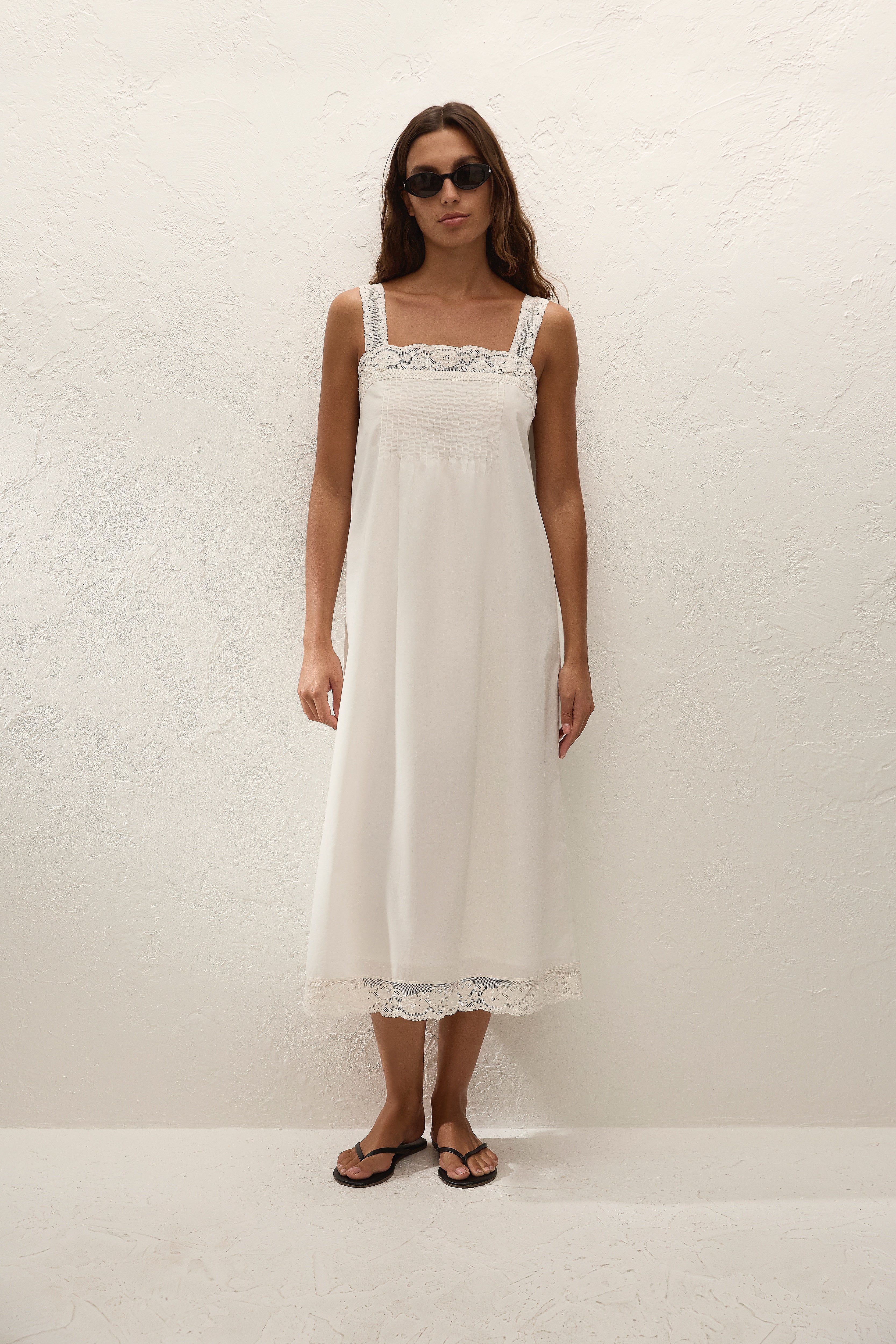 Cristina Midi Dress Mila Lace Ivory