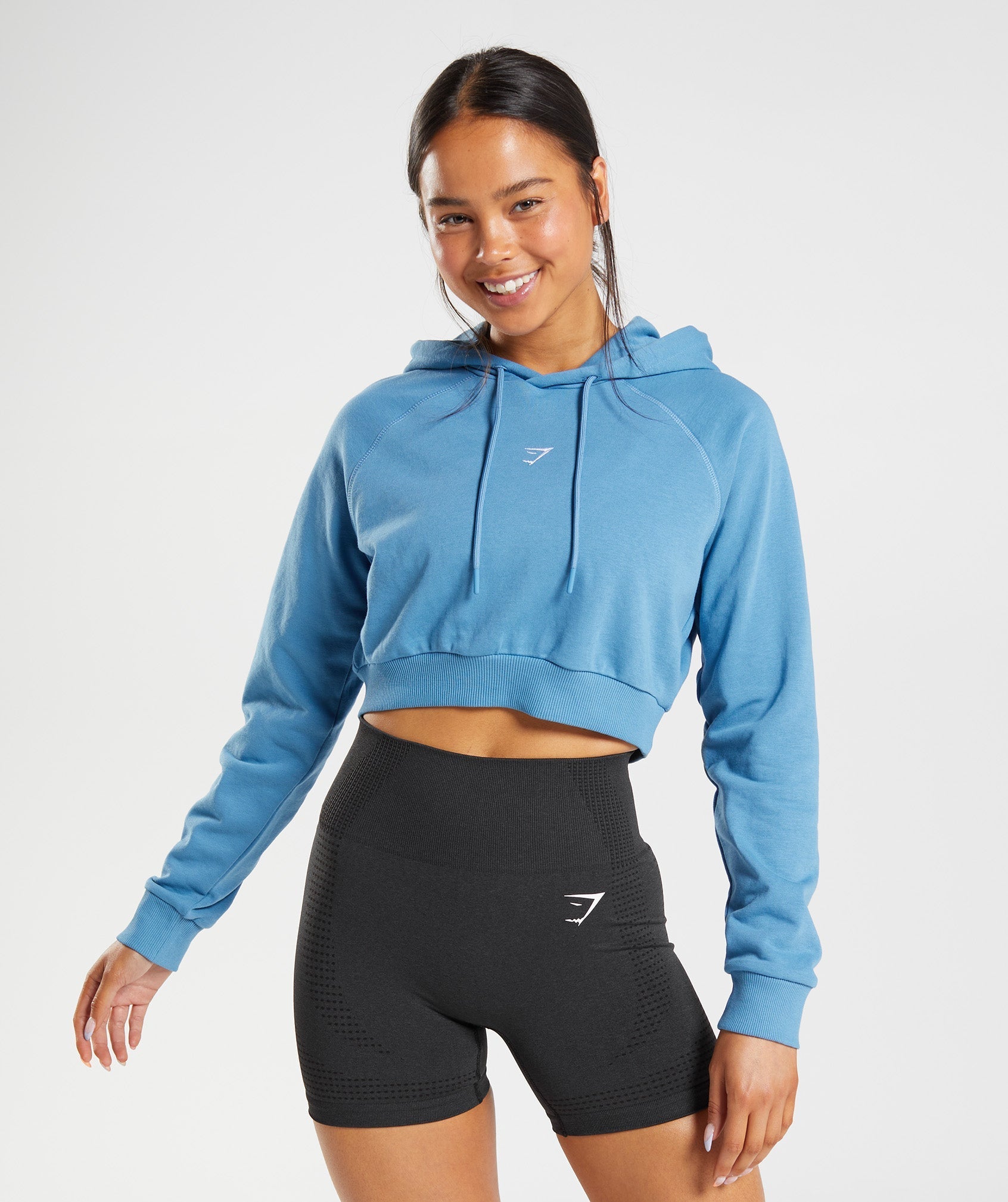 Gymshark Training Crop Hoodie - Blue