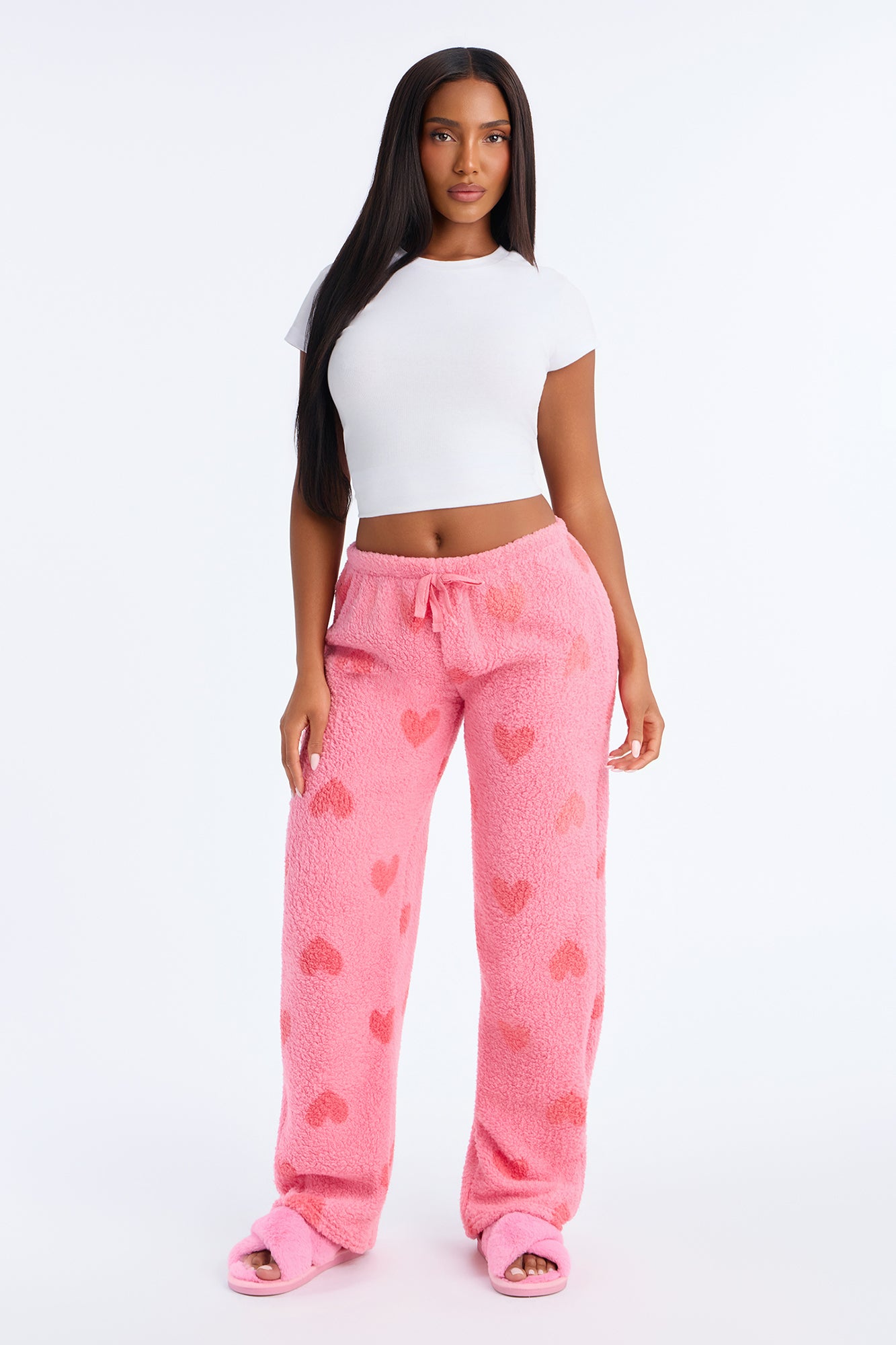 Cuddle Boo Sherpa PJ Pants - Pink/combo