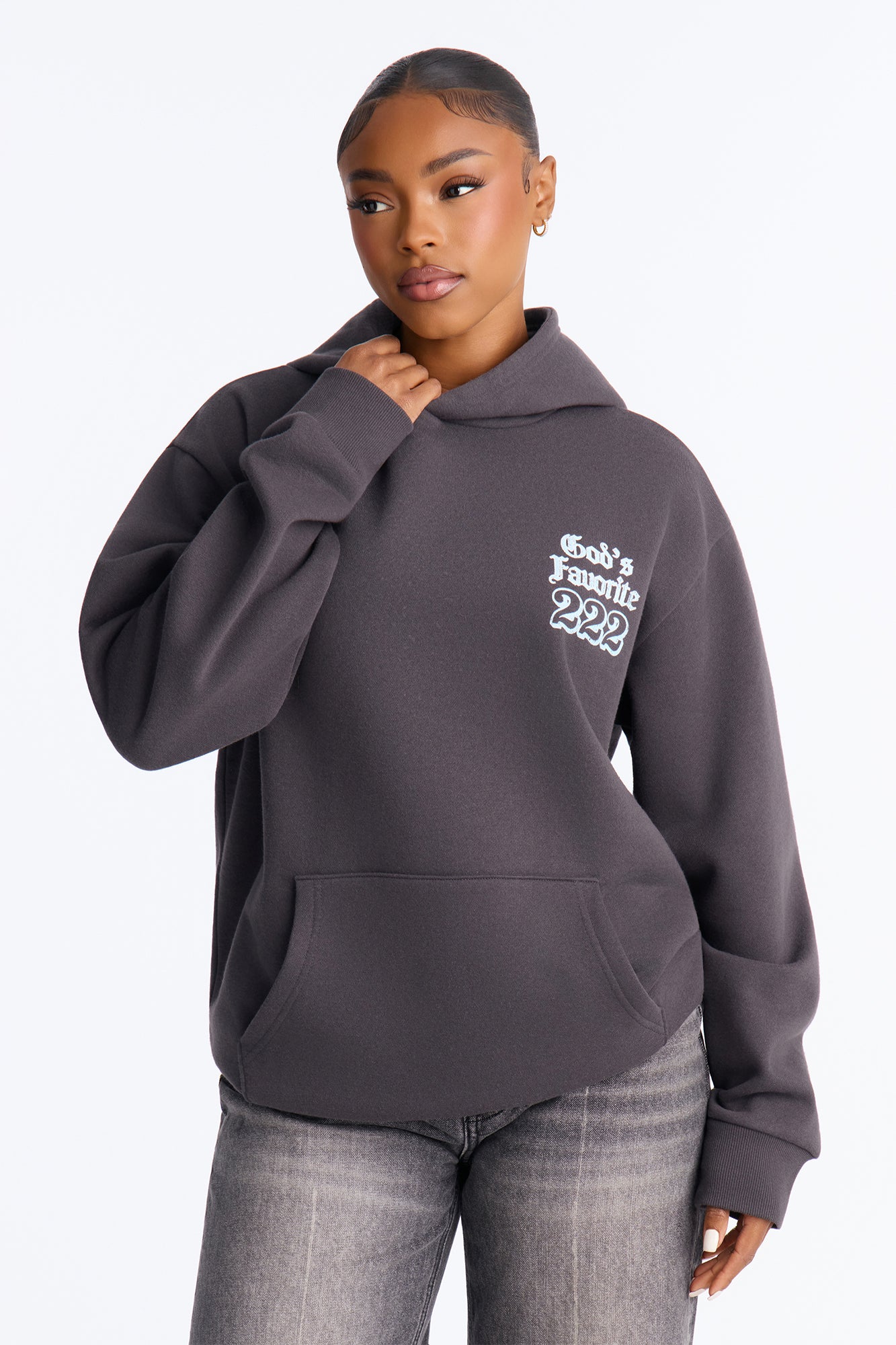 Gods Favorite Angel Hoodie Sweatshirt - Slate Grey