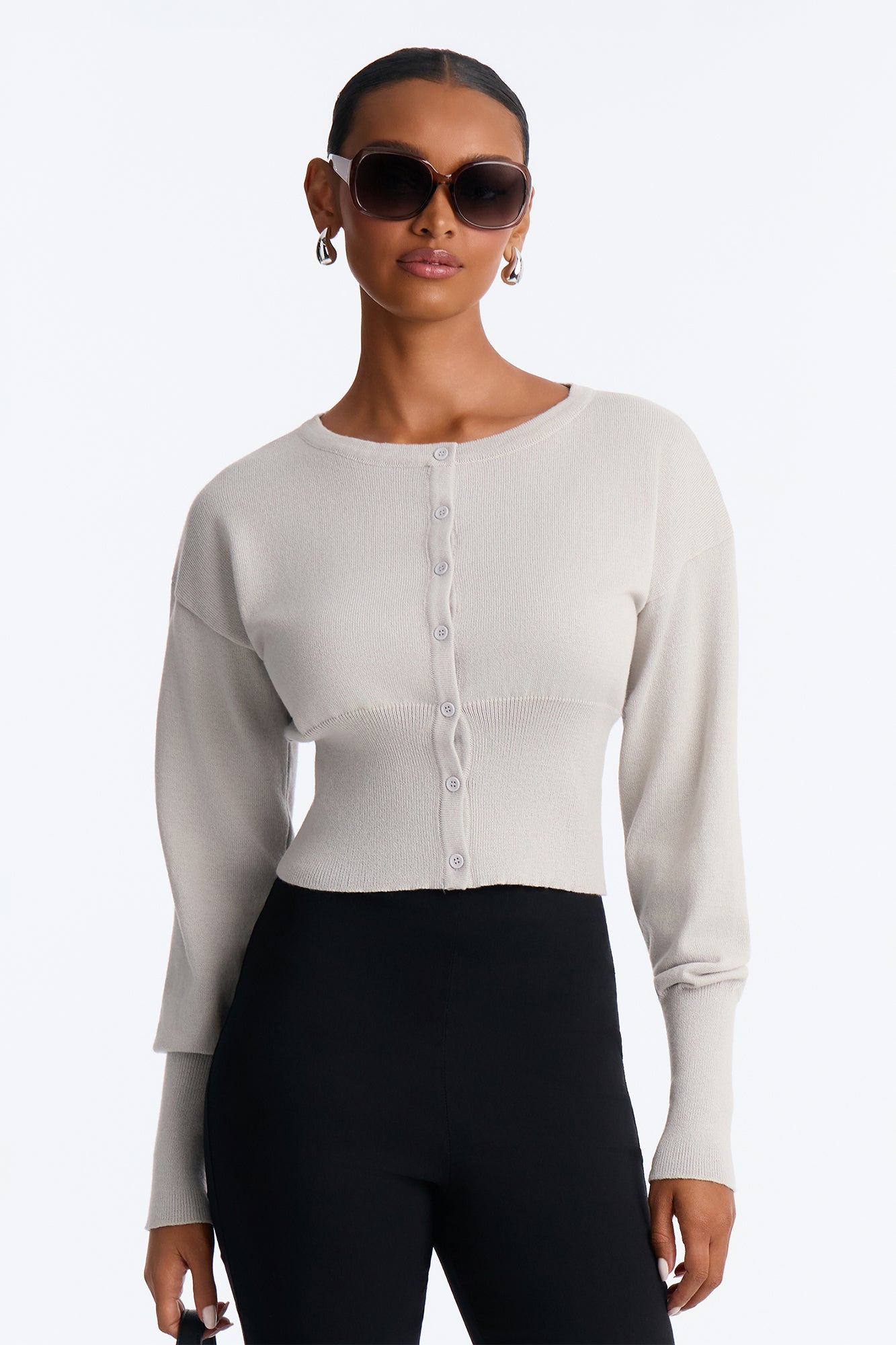 Soft Dreams Button Up Cardigan - Grey