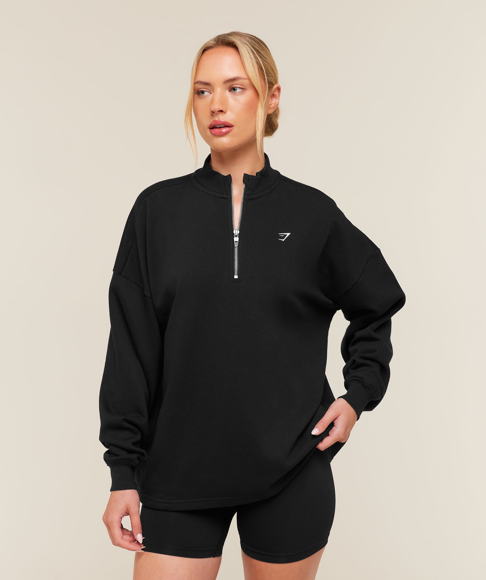 Gymshark Training Oversized 1/4 Zip - Black