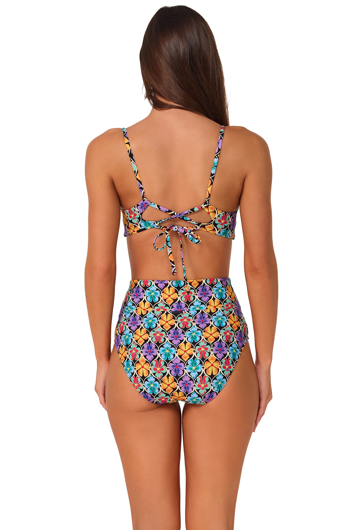 Sunsets Trellis Blooms Hannah High Waist Bottom