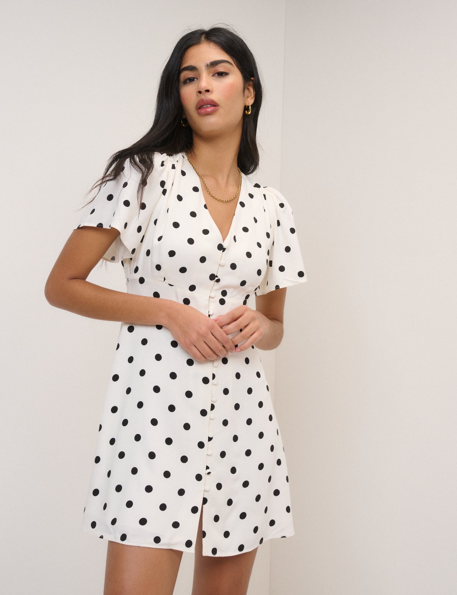 White Polka Dot Andie Mini Dress