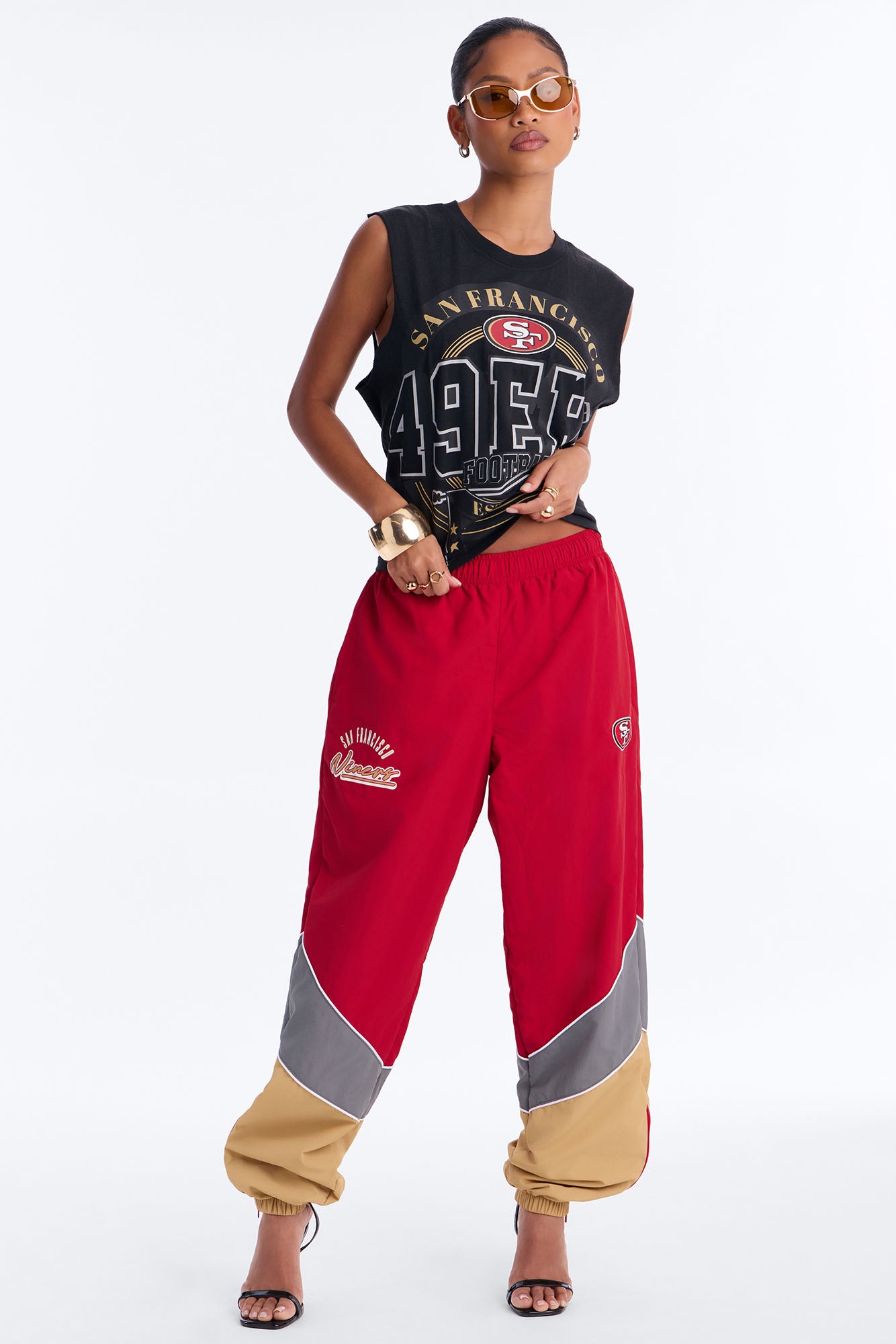 NFL 49er's Washed Muscle Tank - Black Wash