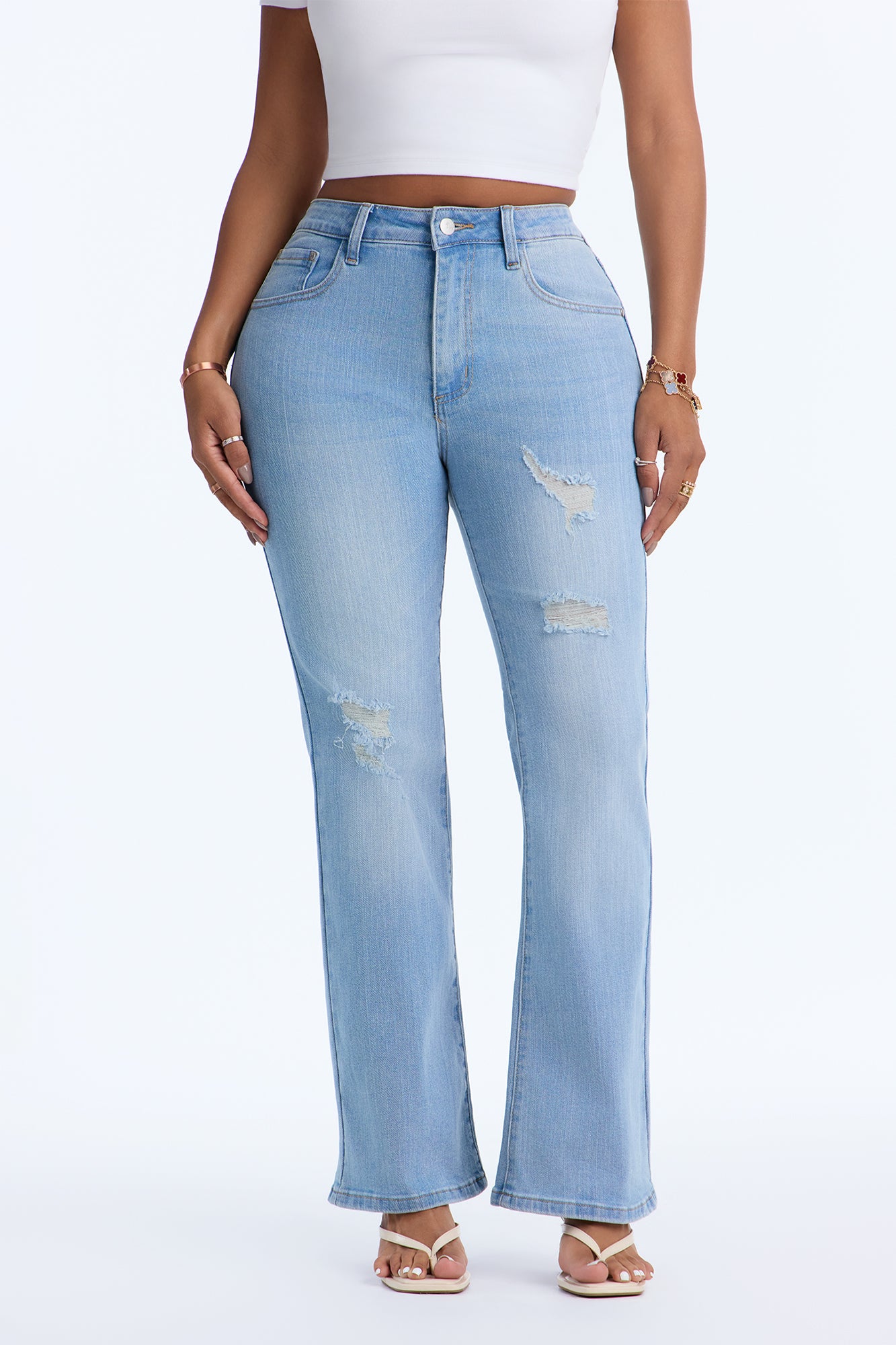 Ur Worth It 29″ Inseam Stretch Bootcut Jeans - Light Wash