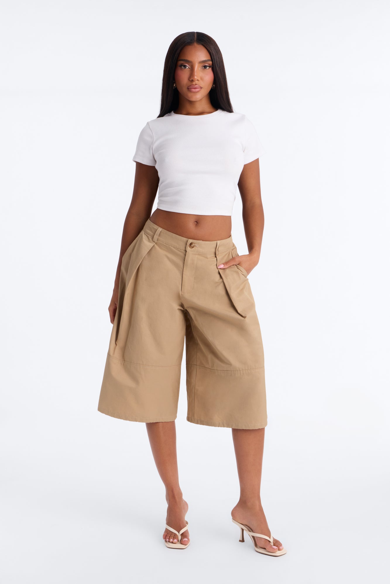 Sammy Pleated Cargo Bermuda Short - Khaki