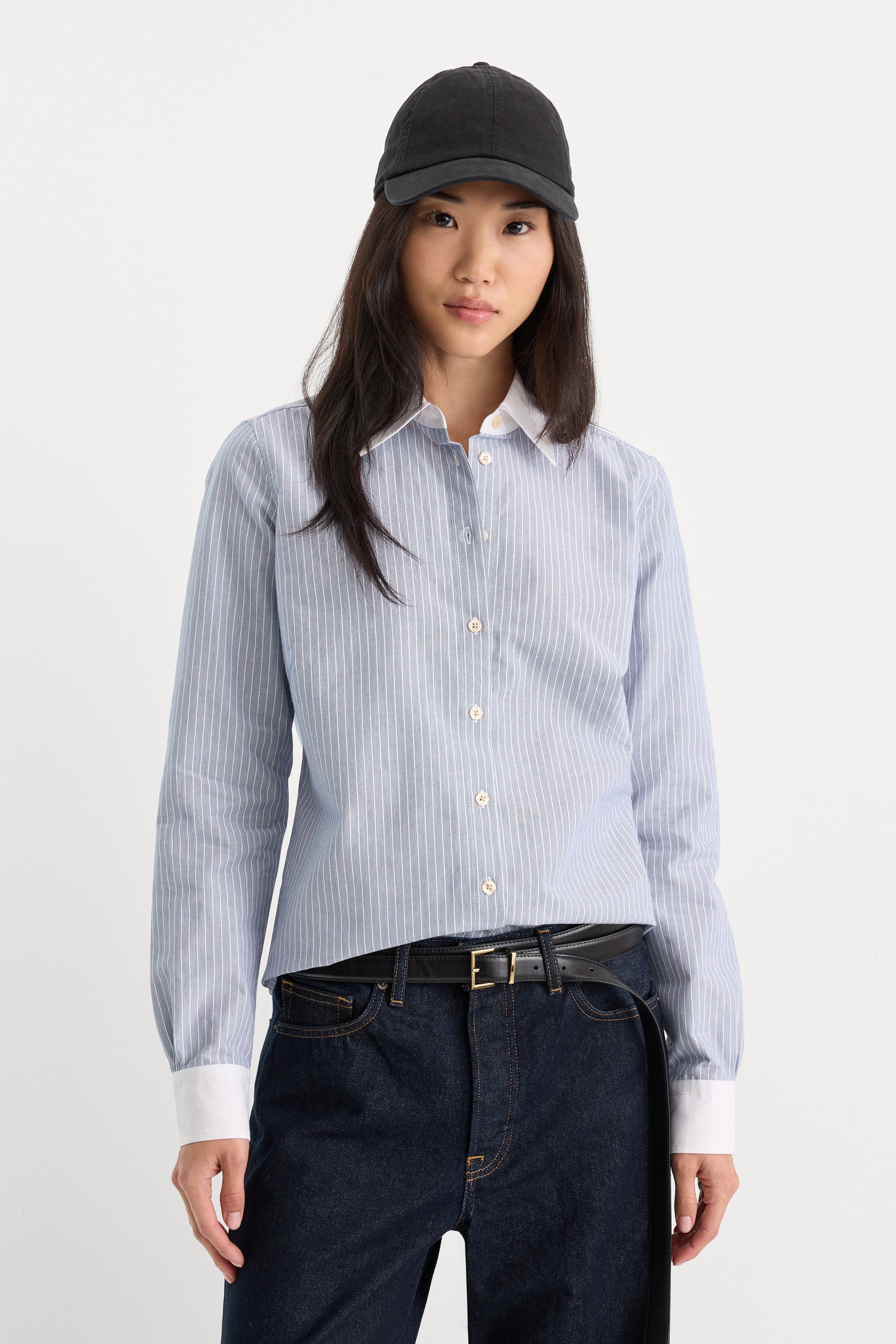 THE OXFORD CONTRAST SHIRT | SLATE BLUE STRIPE