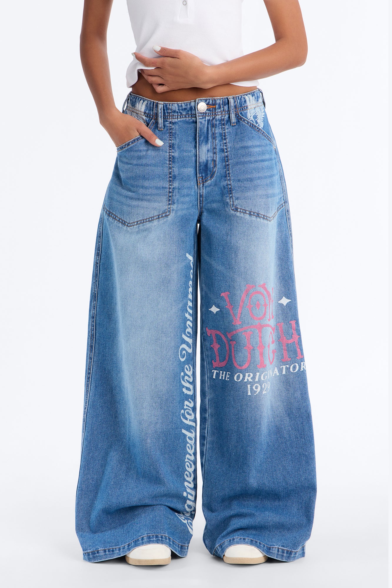 Von Dutch Untamed Wide Leg Jeans - Dark Wash