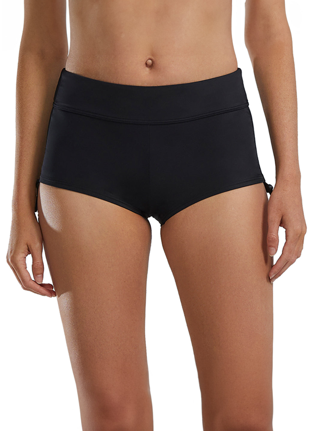 TYR Active Women's Solid Della Boyshort Swim Short Side Toggle