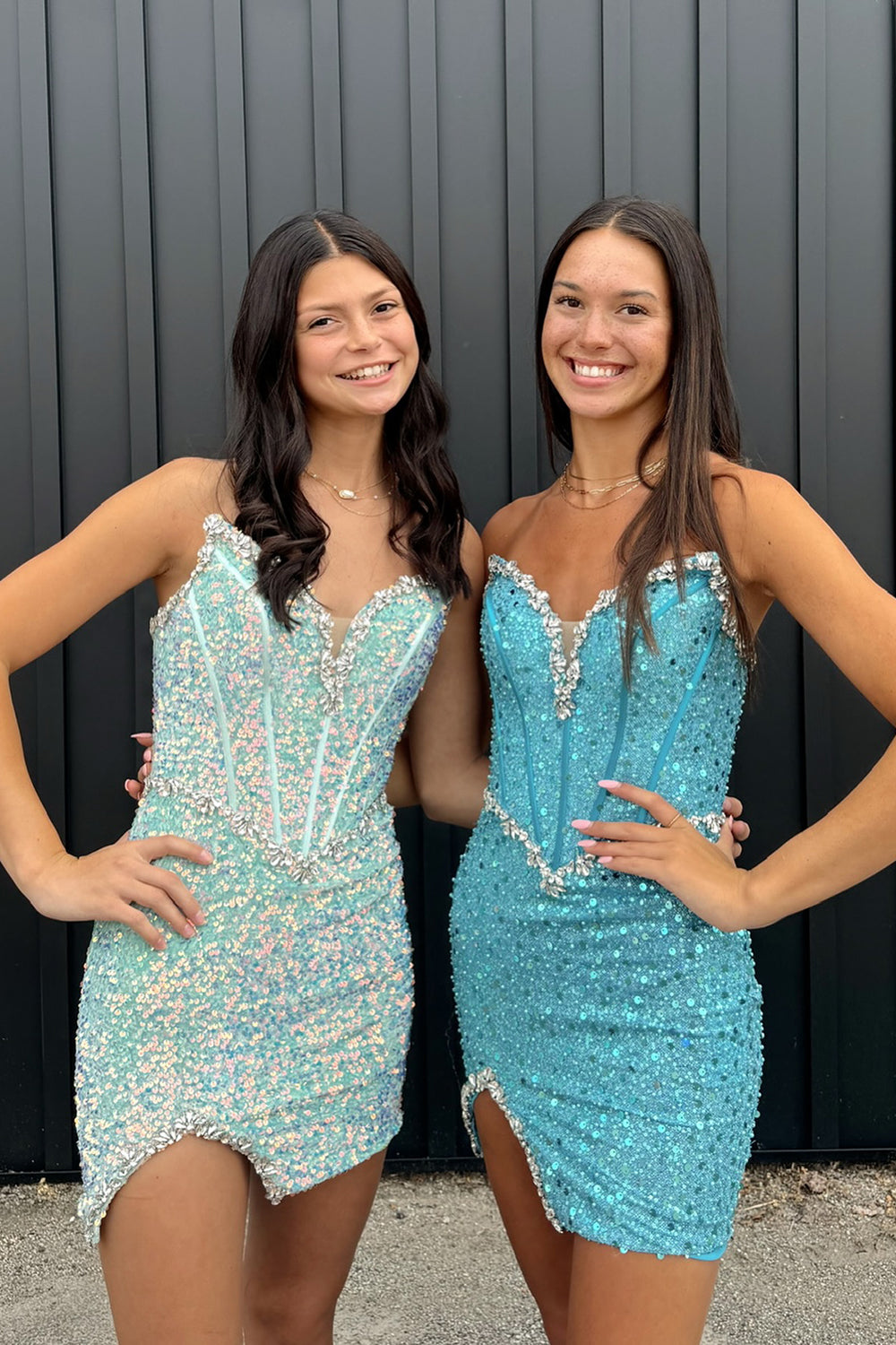 Light Green Strapless Corset Tight Short Homecoming Dress/Mini Dress with Sequins