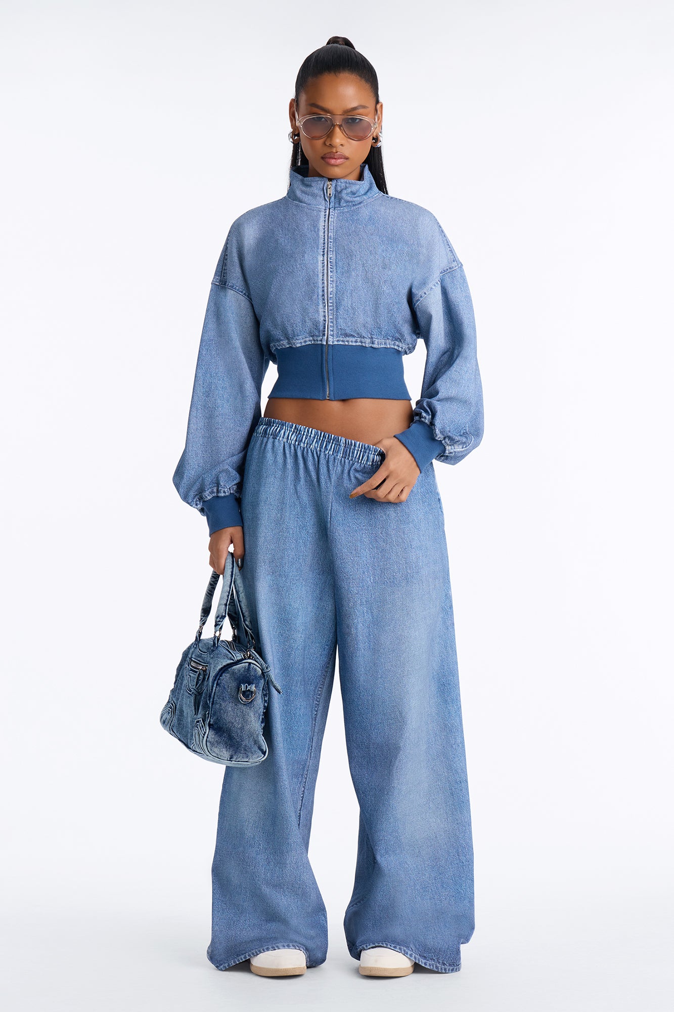 Dalia French Terry Pant Set - Denim