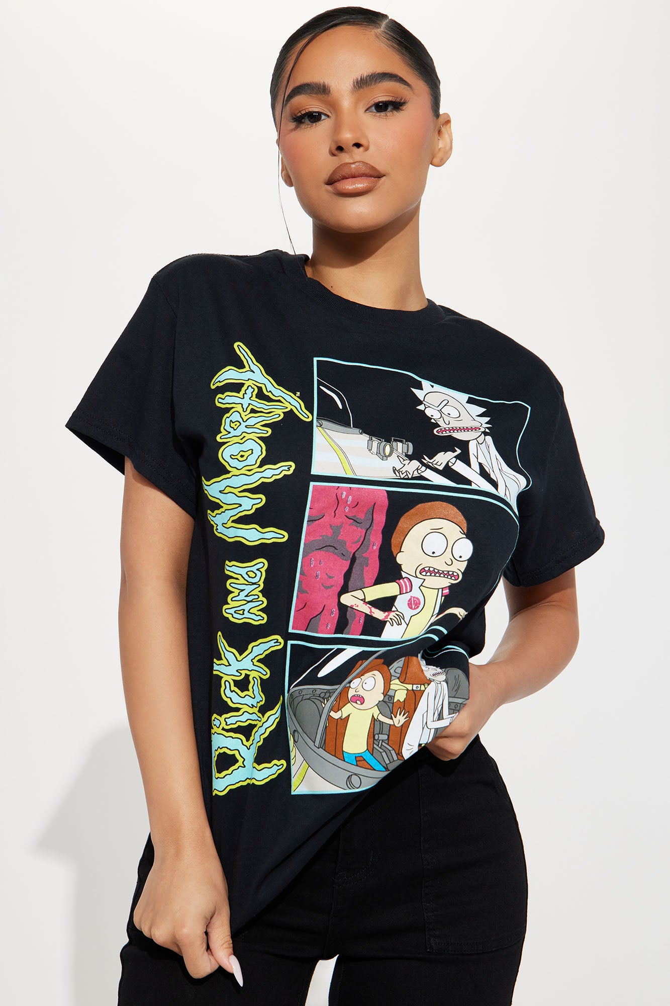 Rick And Morty Graphic T-Shirt - Black
