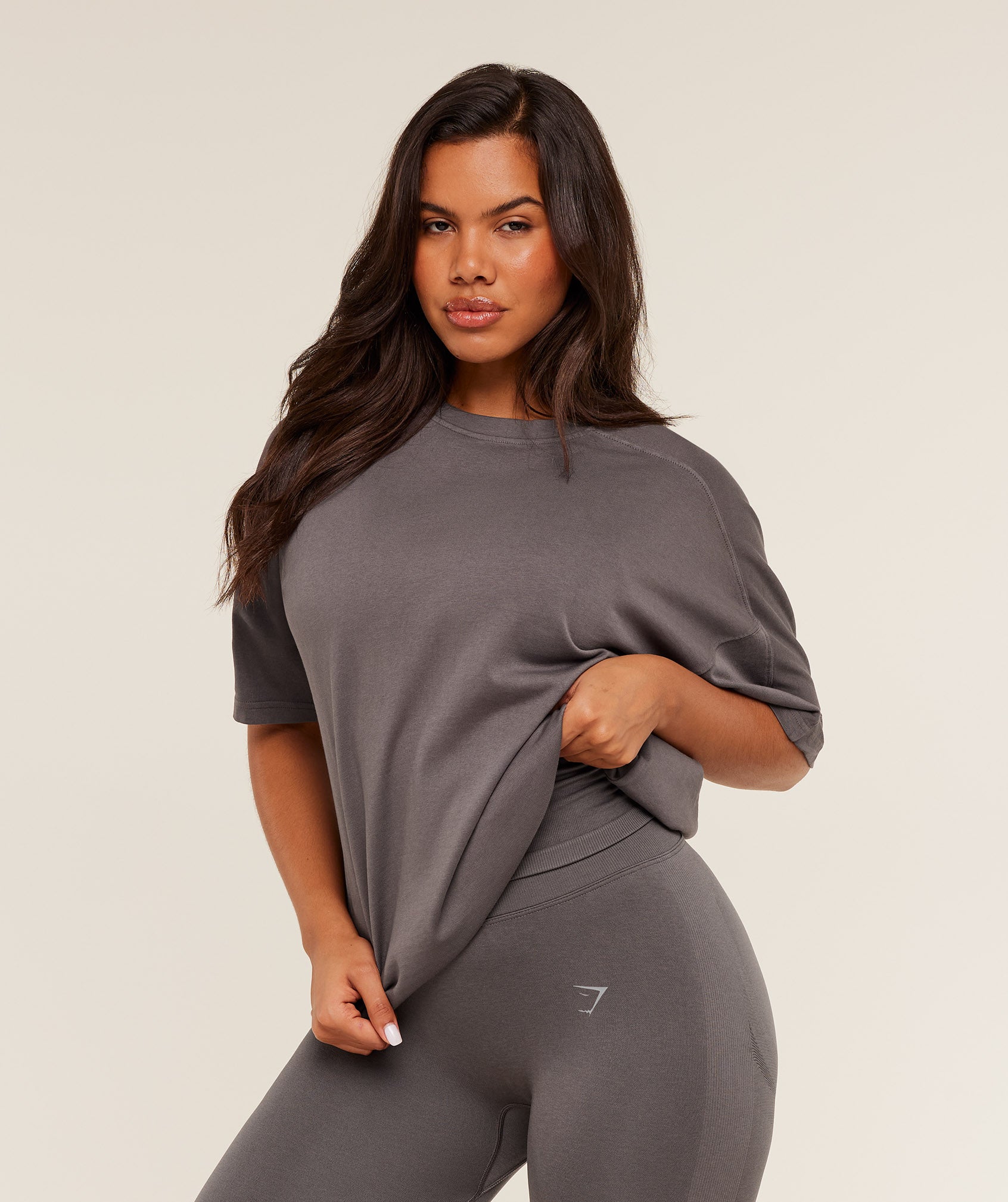 Gymshark Pump Cover Top - Cool Brown/Wash