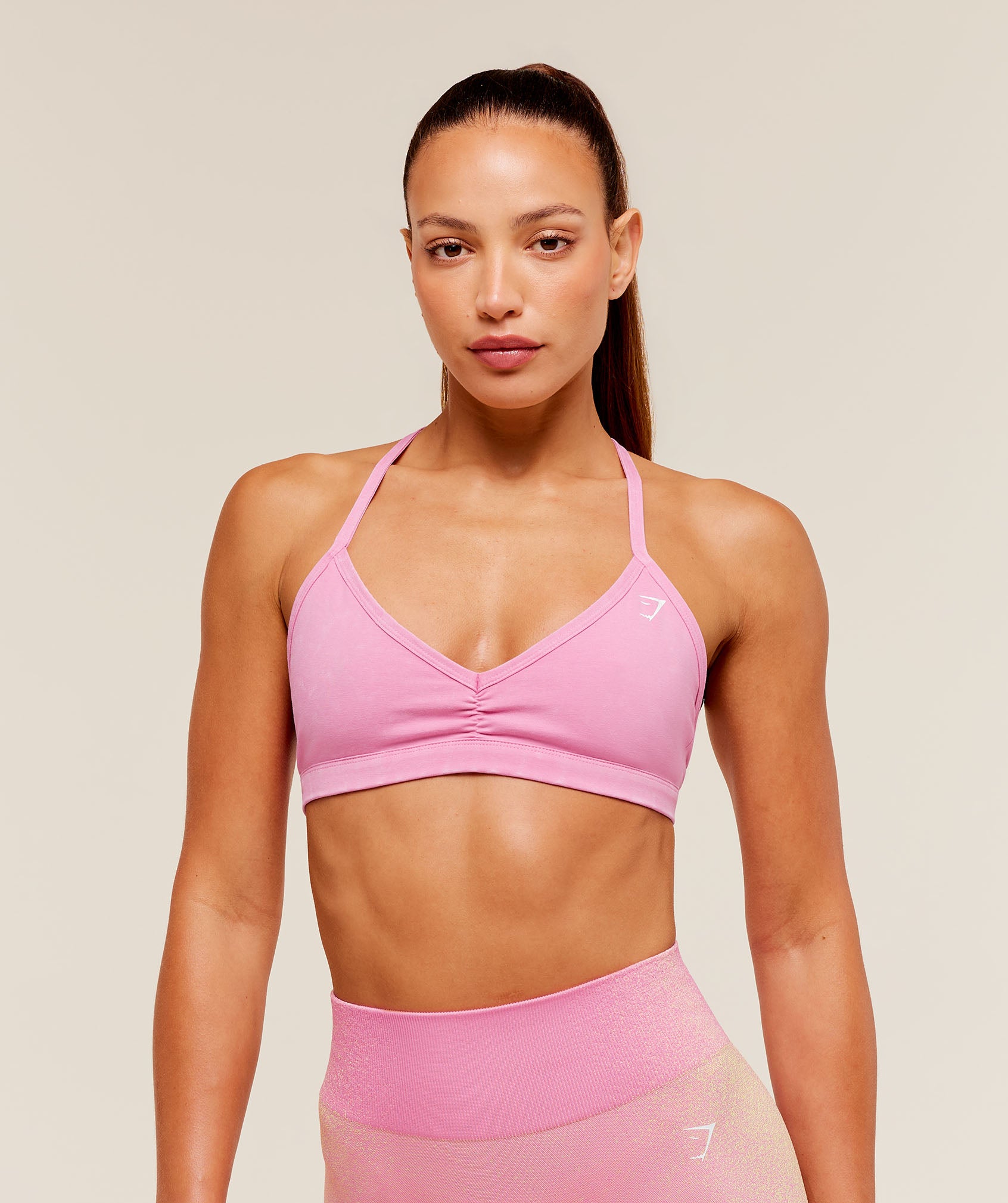 Gymshark Washed Minimal Sports Bra - Focus Pink/Wash