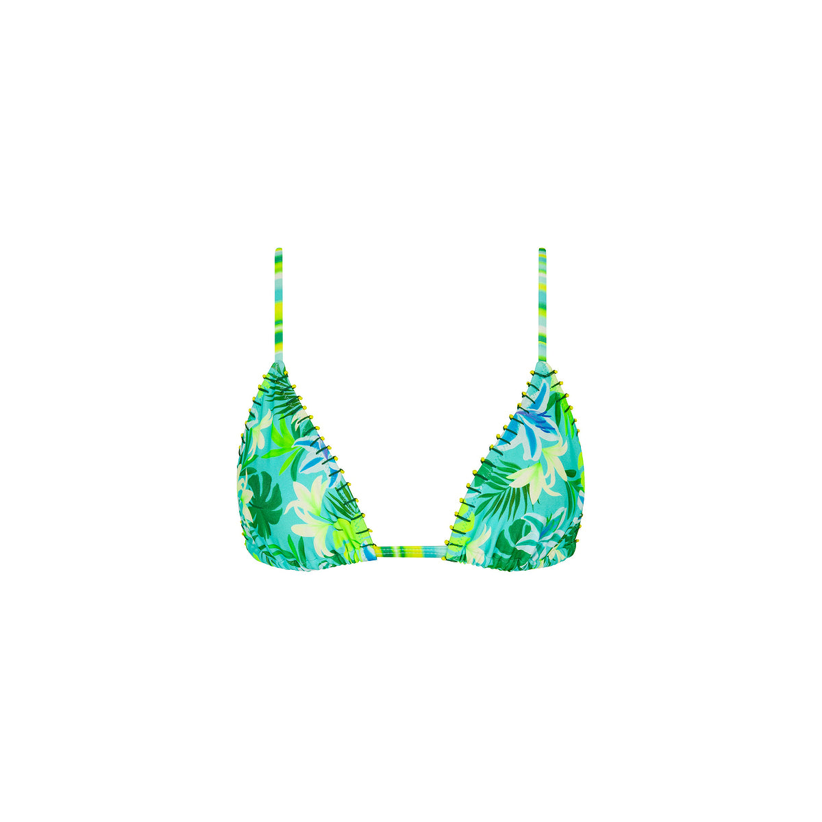 Kulani Kinis Neon Splice Beaded Lace Stitch Bralette Bikini Top